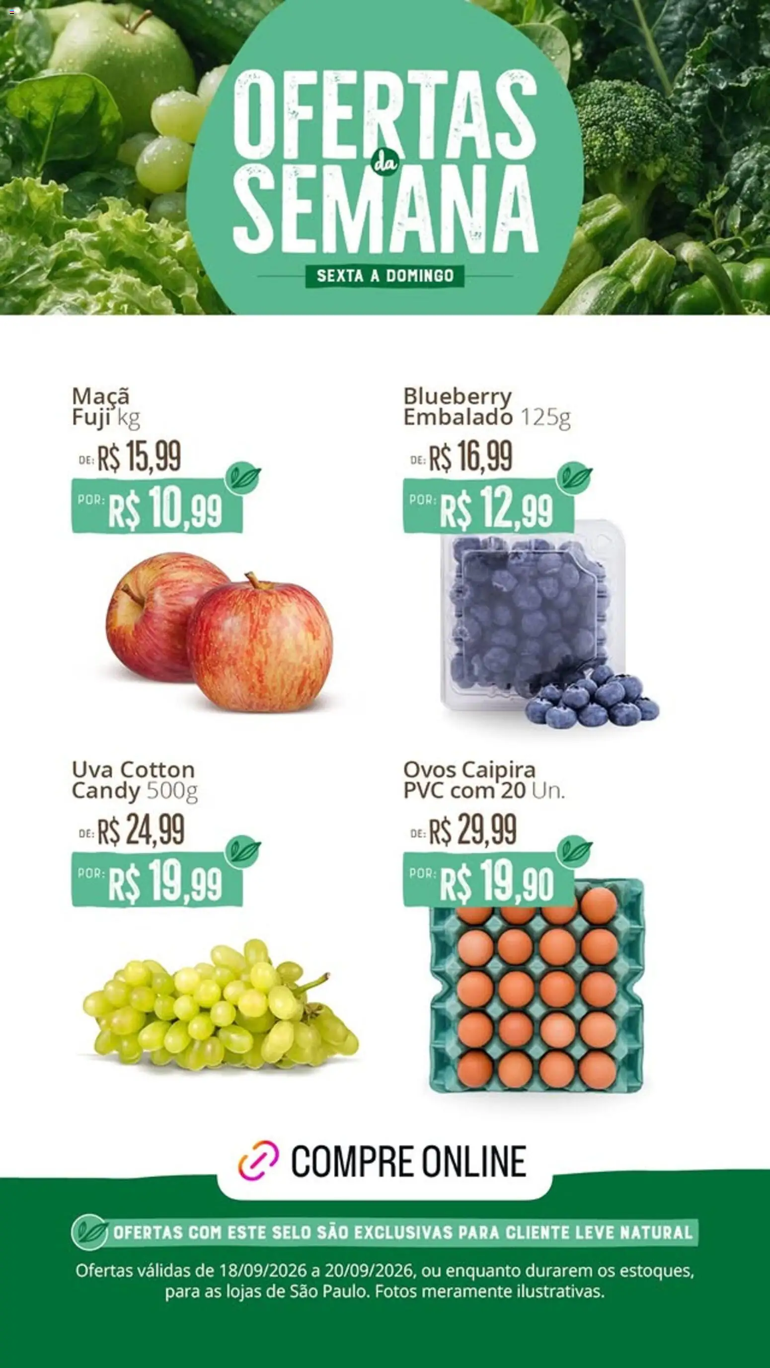 Natural da Terra Folheto - válido de 18/09/2026 | Página: 1 | Produtos: Uva, Ovos