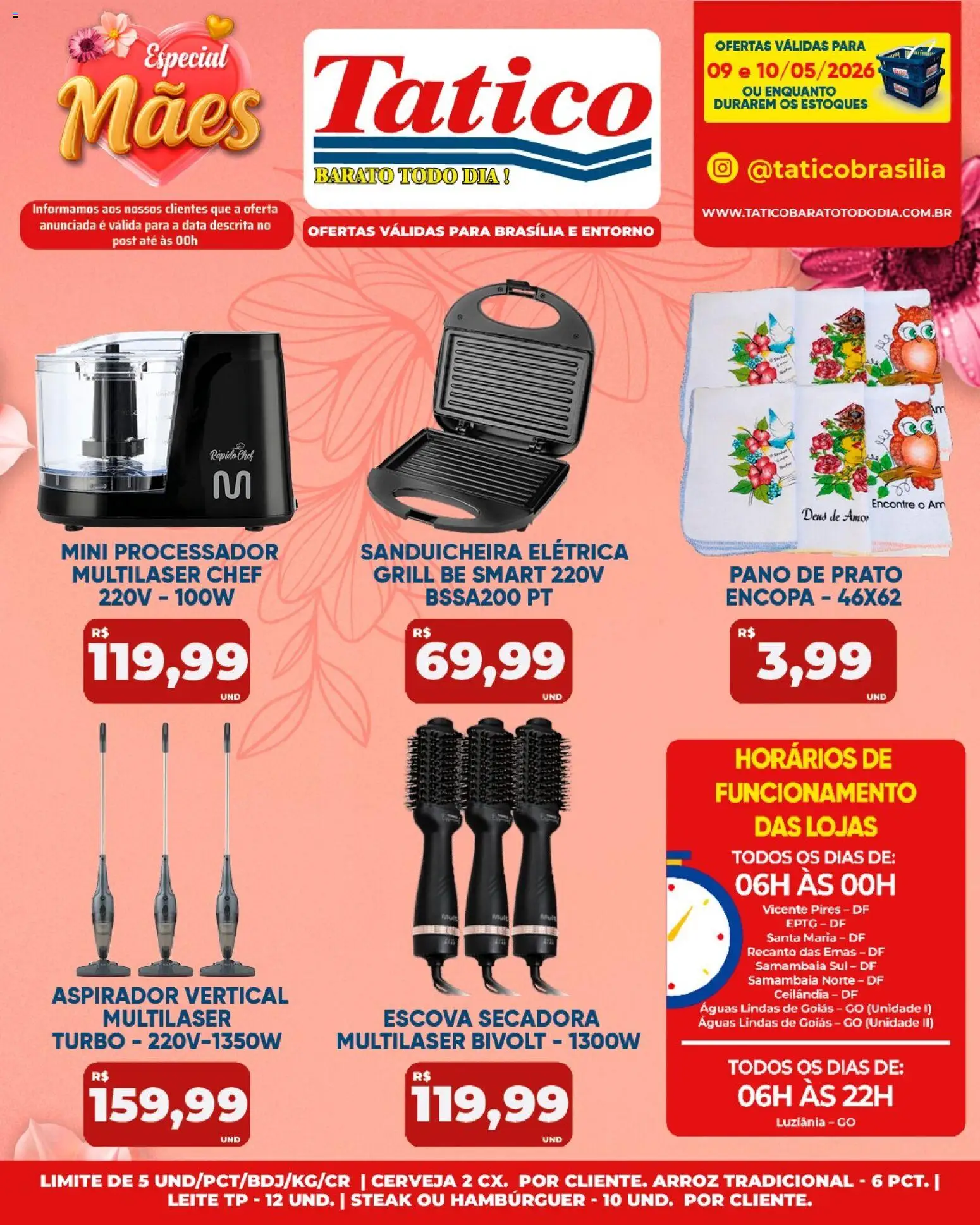 Tatico Folheto - válido de 11.05.2026 | Página: 44 | Produtos: Grill, Cerveja, Pano de prato, Hambúrguer
