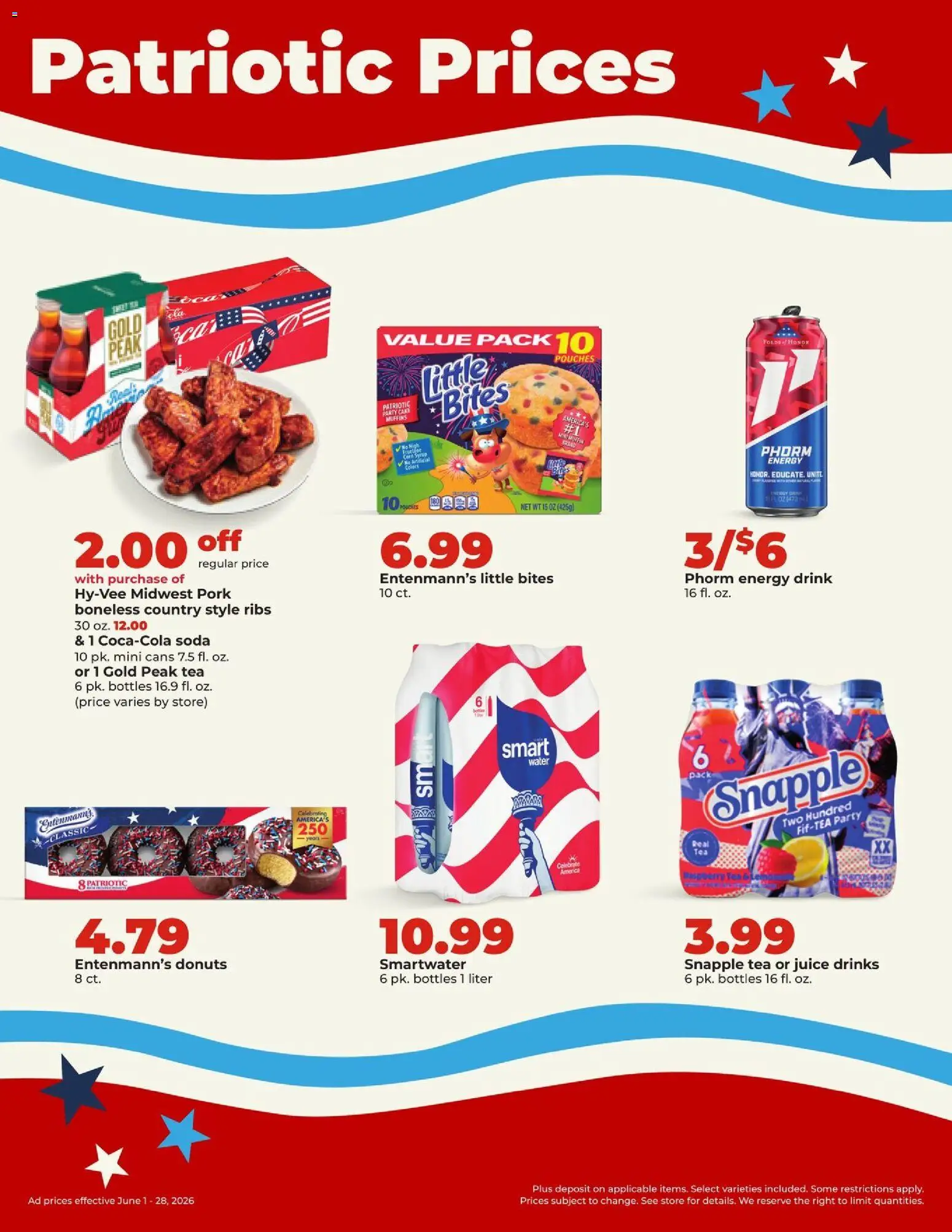 HyVee Monthly Ad - valid from 01.06.2026 | Page: 8 | Products: Corn, Juice, Tea, Raspberry