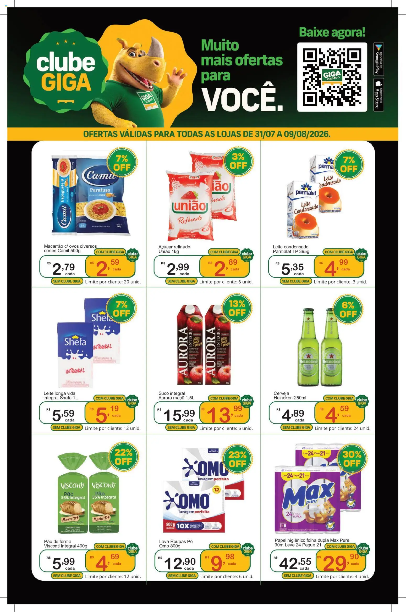 GIGA Atacado Folheto - válido de 31/07/2026 | Página: 1 | Produtos: Pó, Cerveja, Roupas, Heineken