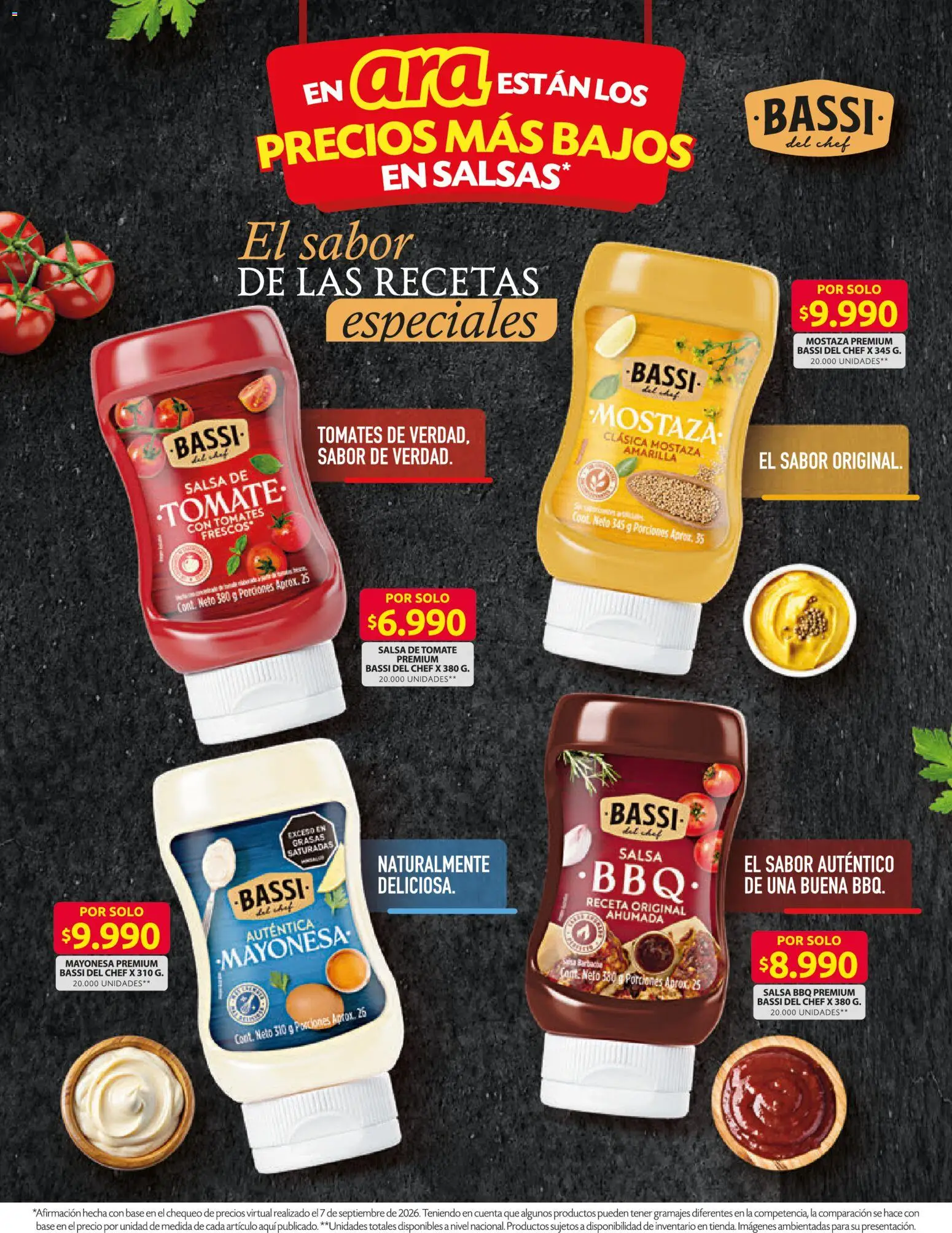 Ara revista - valida desde el 17/09/2026 | Página: 4 | Productos: Tomates, Salsa de tomate, Mayonesa, Salsa BBQ
