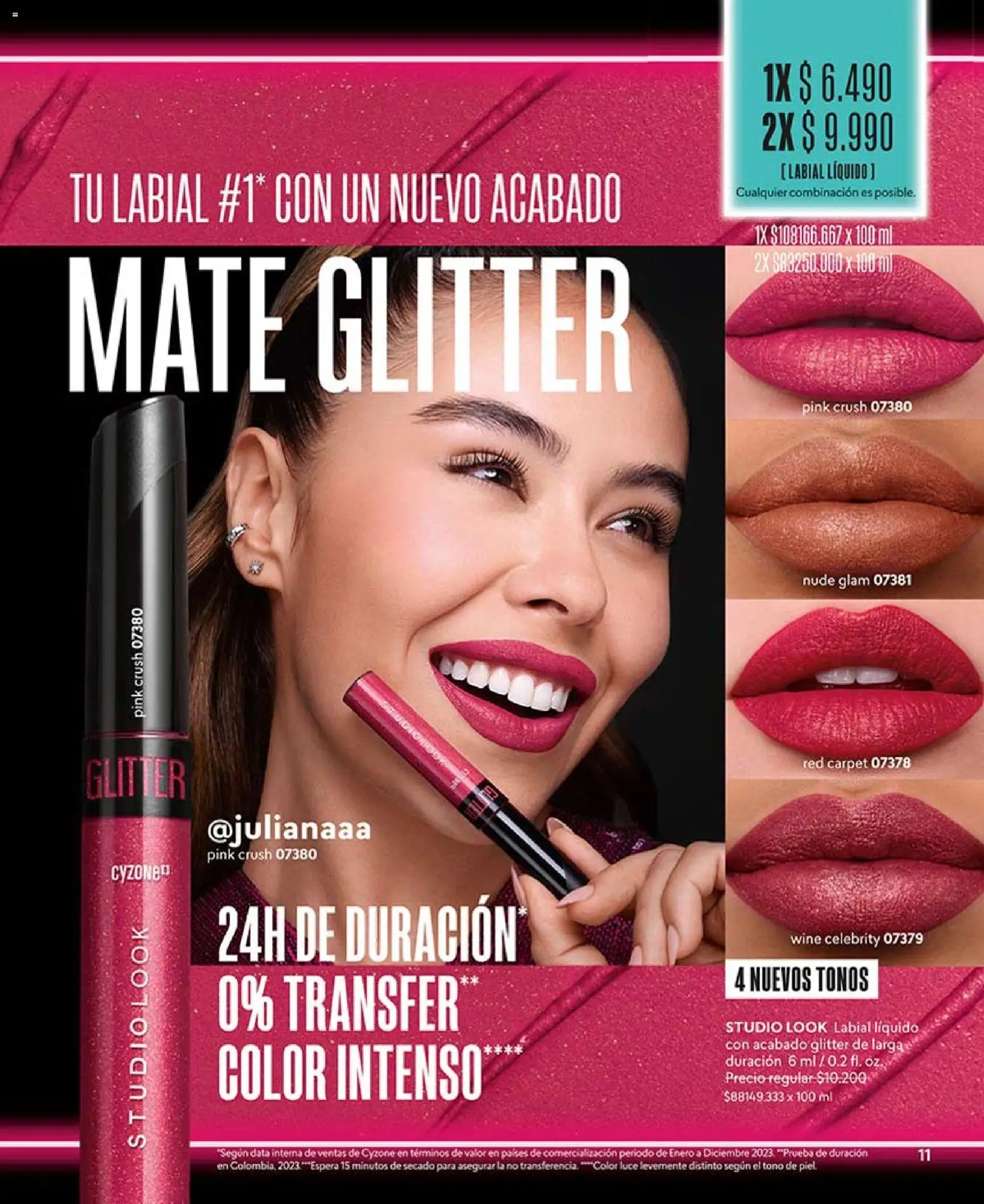 Catálogo CyZone Campaña 6 │ válido desde el 31.03.2026 | Página: 11 | Productos: Glitter, Mate, Labial