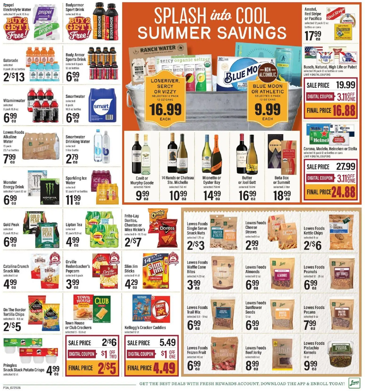 Lowes Foods Weekly Ad - NC - valid from 07/29/2026 | Page: 3 | Products: Butter, Cheese, Tea, Nuts
