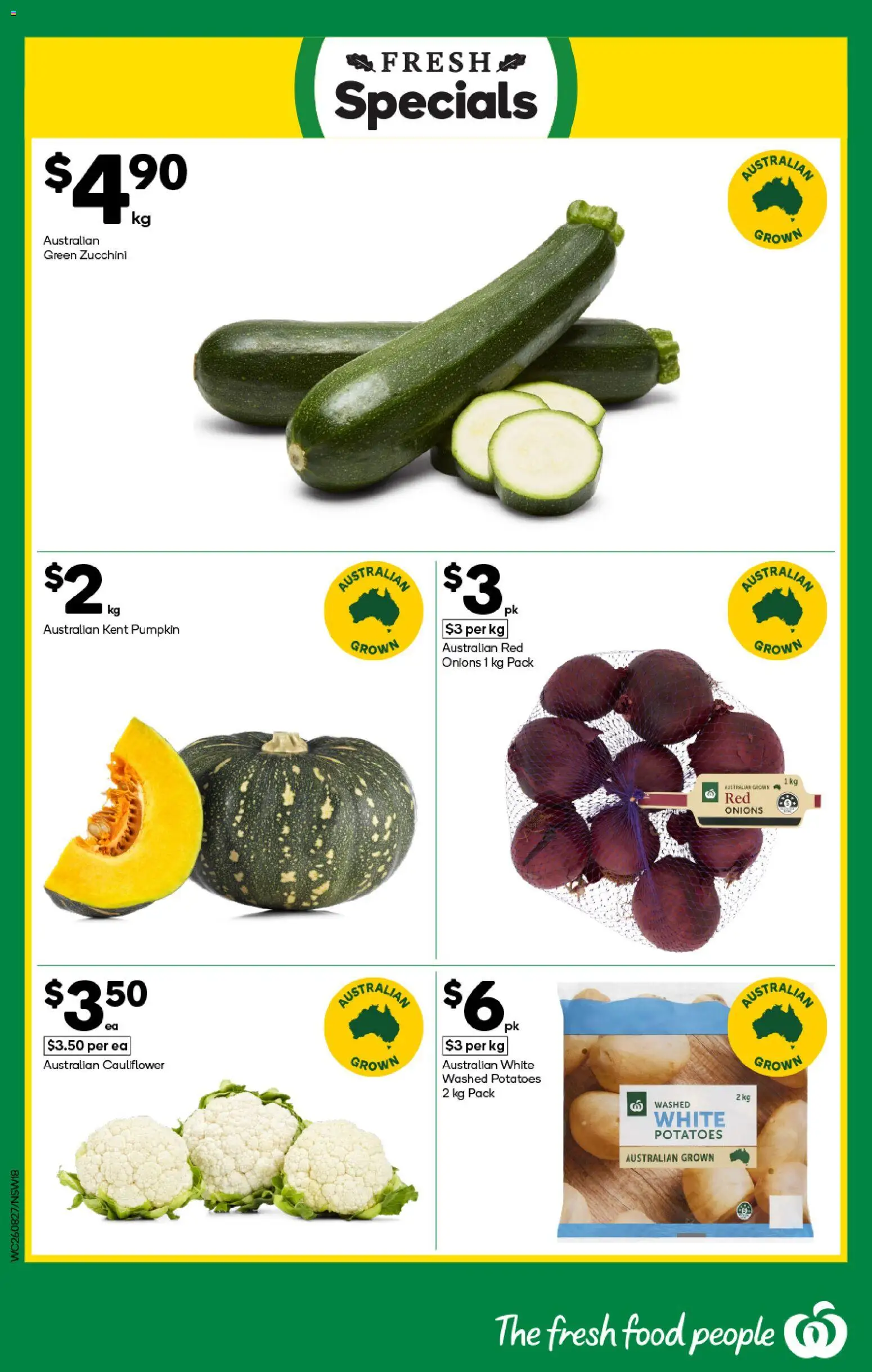 Woolworths catalogue - valid from 26/08/2026 | Page: 18 | Products: Food, Onions, Zucchini, Cauliflower