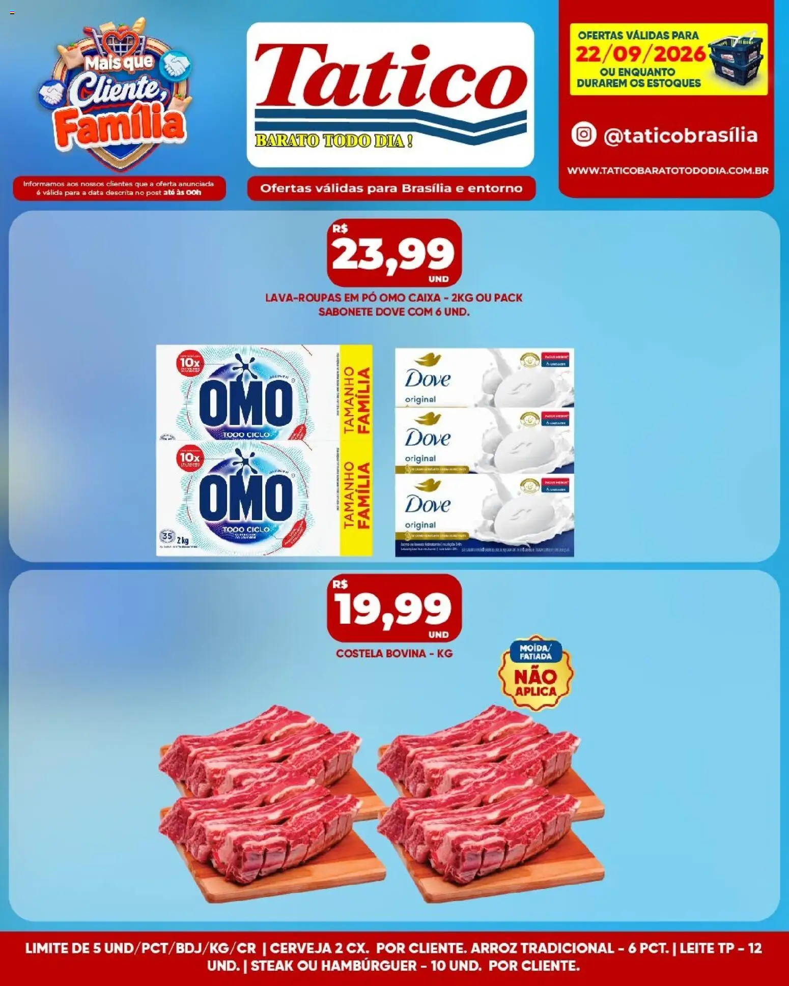 Tatico Folheto - válido de 22/09/2026 | Página: 11 | Produtos: Steak, Caixa, Cerveja, Dove