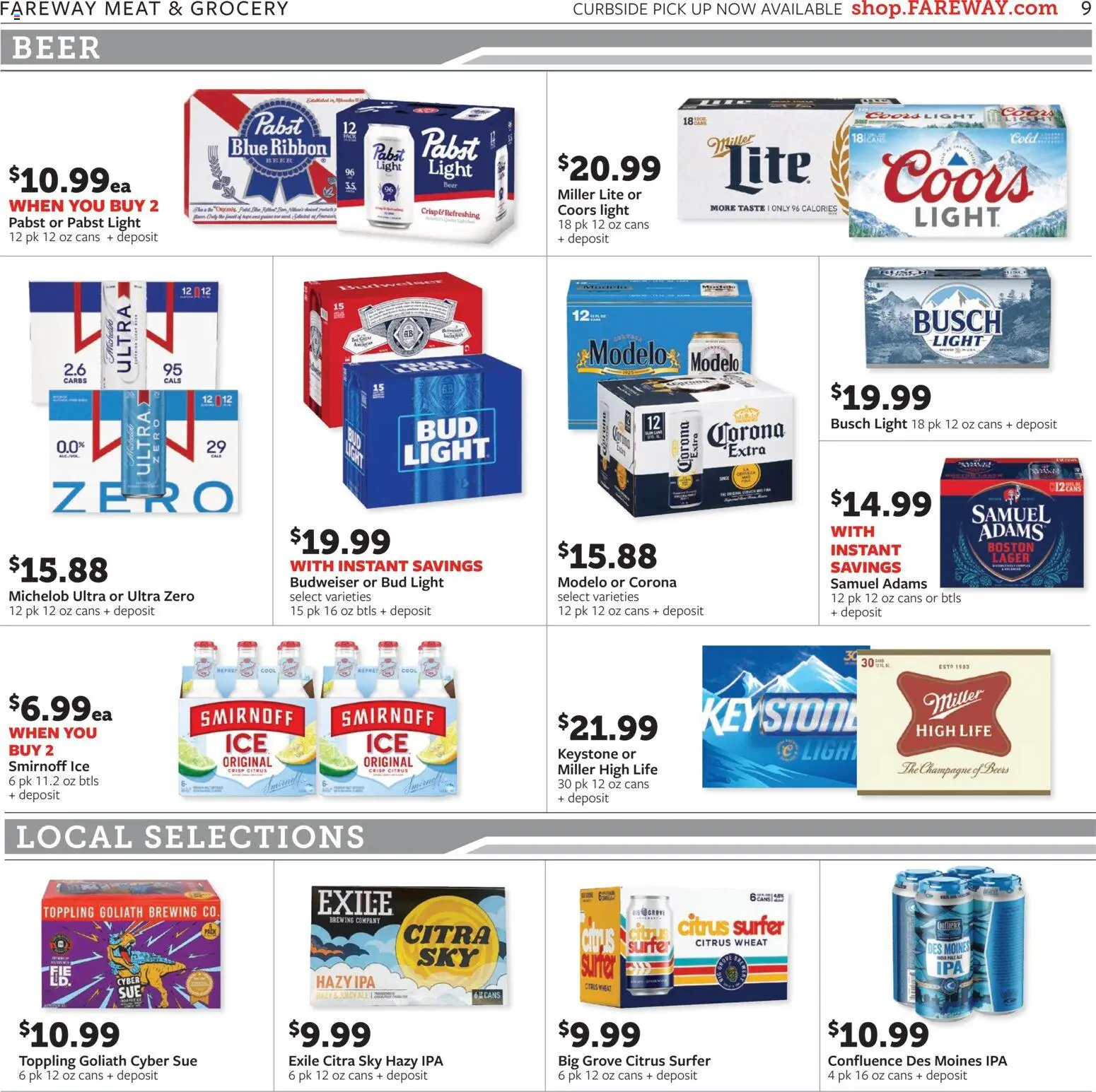 Fareway Weekly Ad - valid from 09/21/2026 | Page: 9 | Products: Corona Extra, Meat, Beer, Ice