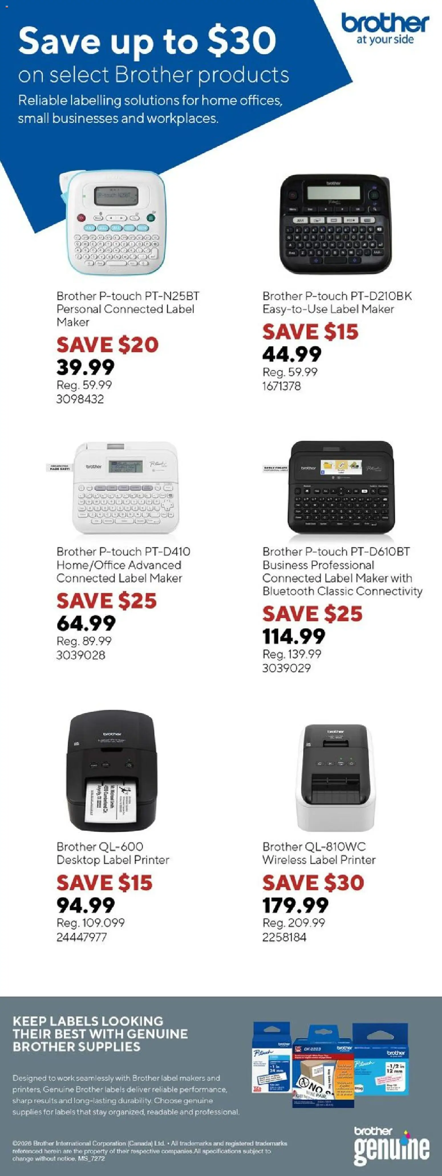 Staples flyer valid from Sep 15, 2026 | Page: 1 | Products: Printer
