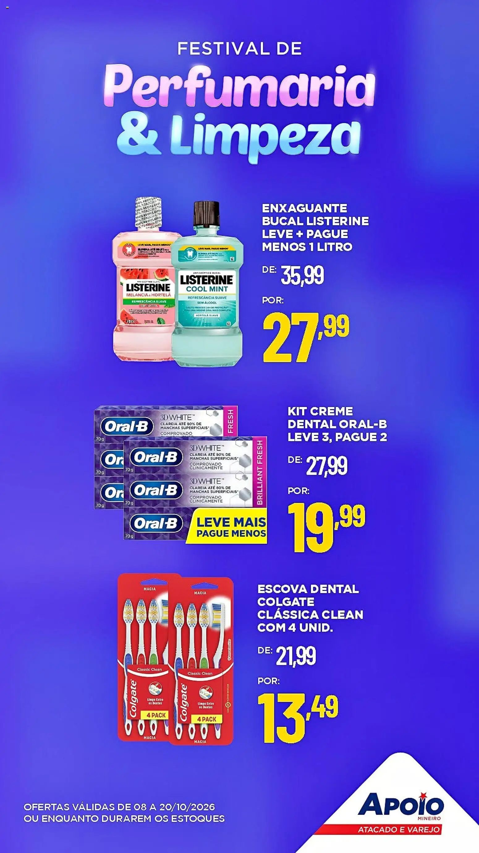 Apoio Mineiro Folheto - válido de 08/09/2026 | Página: 7 | Produtos: Melancia, Hortelã, Enxaguante bucal, Listerine