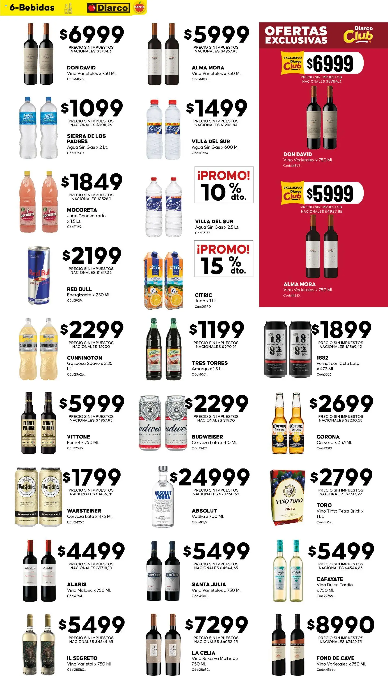 Diarco - Ofertas Diarco Barrio │ válido desde el 17/08/2026 | Página: 6 | Productos: Vodka, Fernet, Agua, Cerveza