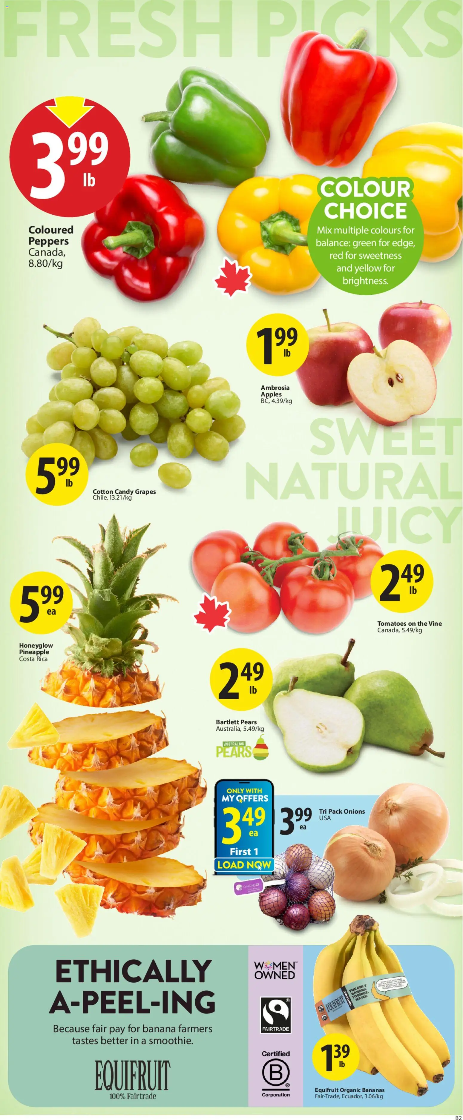 Save on foods flyer valid from 16.04.2026 | Page: 3 | Products: Pineapple, Watch, Apples, Tomatoes