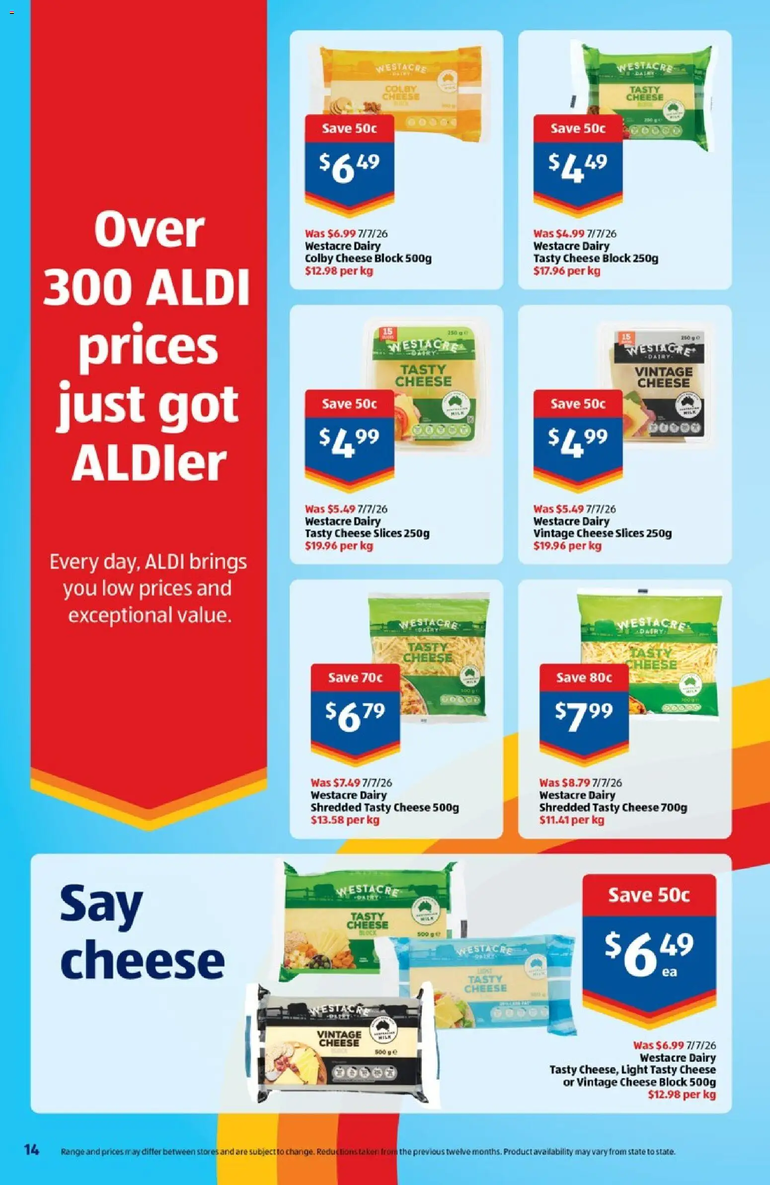Aldi catalogue - valid from 22/07/2026 | Page: 14 | Products: Light, Dairy, Cheese