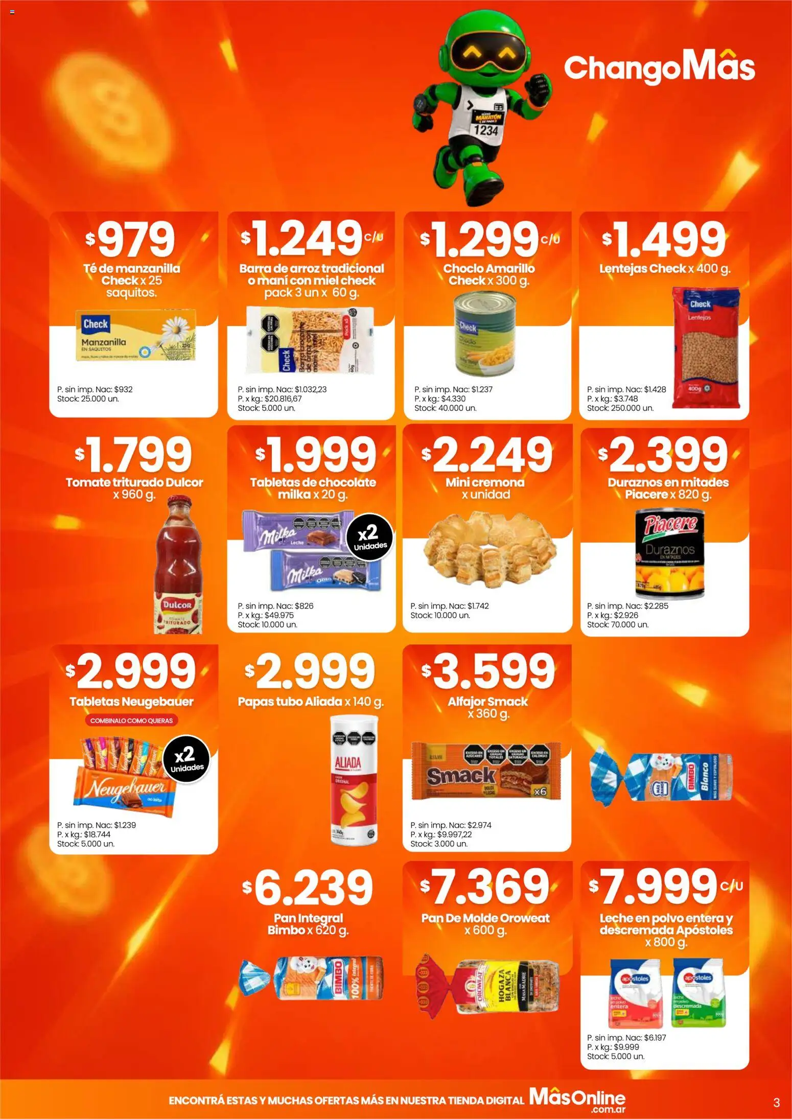 Changomas Súper Maratón │ válido desde el 28/07/2026 | Página: 3 | Productos: Molde, Mani, Leche, Alfajor