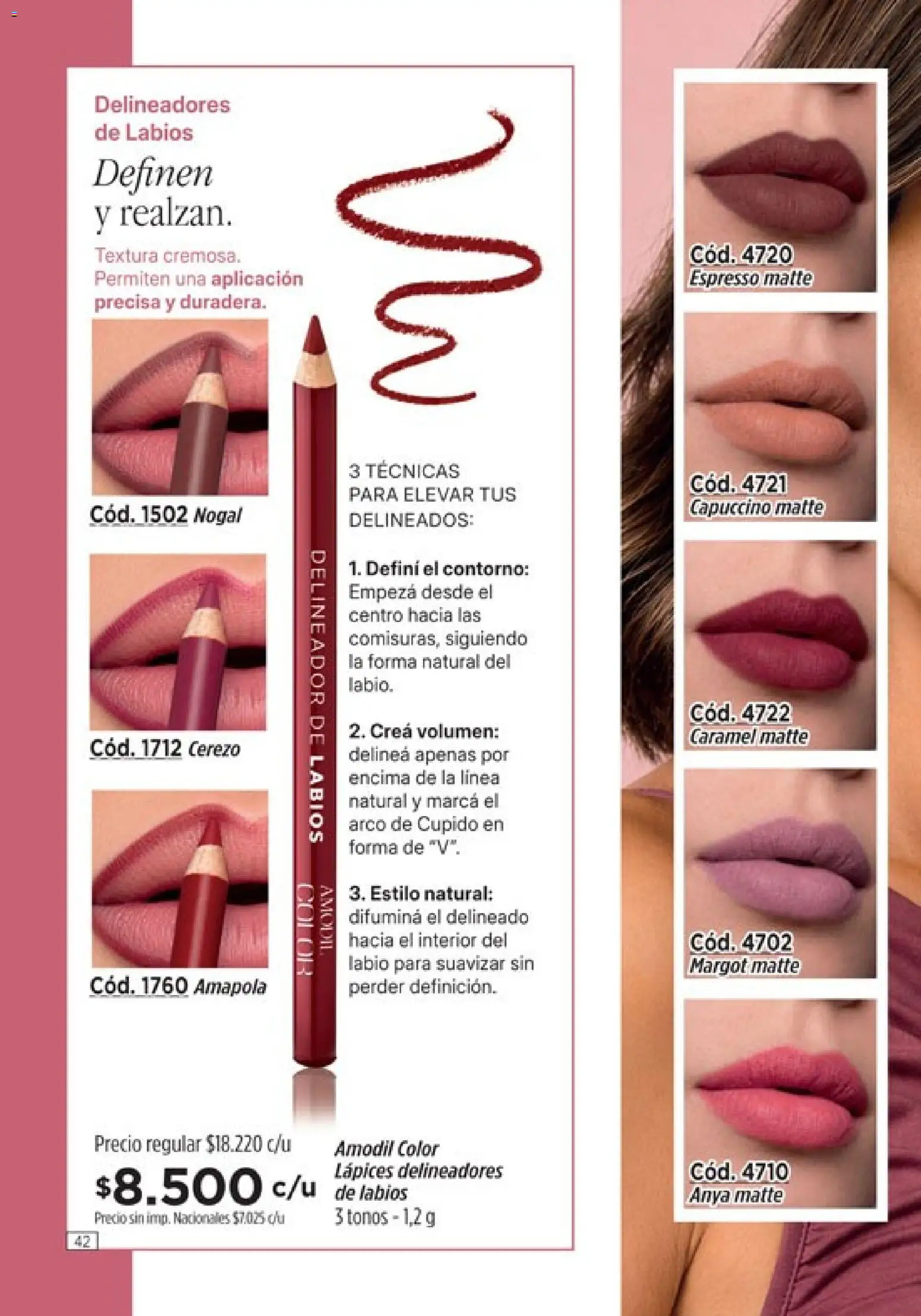 Catálogo Amodil Campaña 15 │ válido desde el 26/08/2026 | Página: 42 | Productos: Amapola, Delineador, Contorno