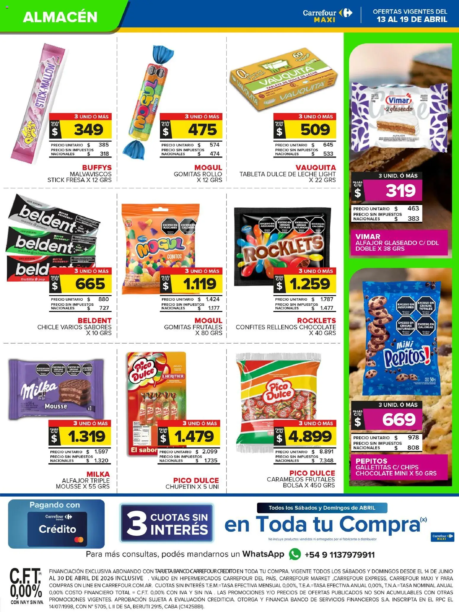 Carrefour Maxi catálogo │ válido desde el 13.04.2026 | Página: 19 | Productos: Pico, Banco, Gomitas, Dulce de leche