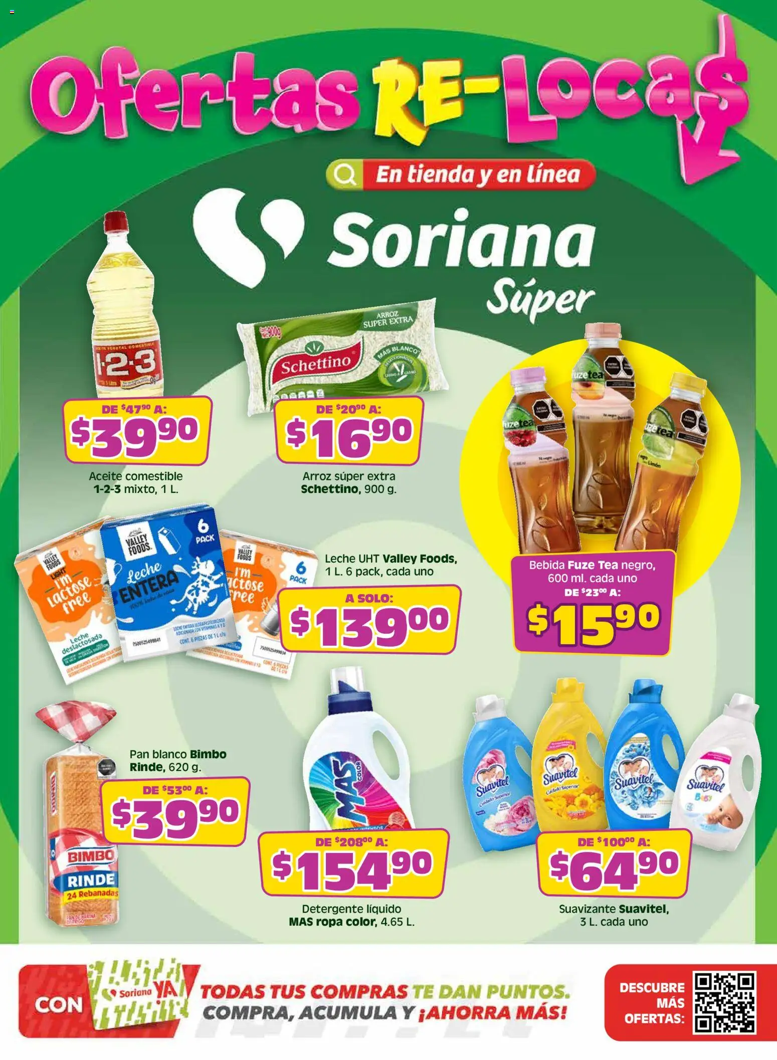 Nuevas ofertas de Soriana válidas en toda la República Mexicana desde el 14.05.2026. ¡Encuentra las mejores ofertas en Soriana Ofertas Re Locas Súper Nacional! | Página: 1 | Productos: Aceite, Pan, Ropa, Té