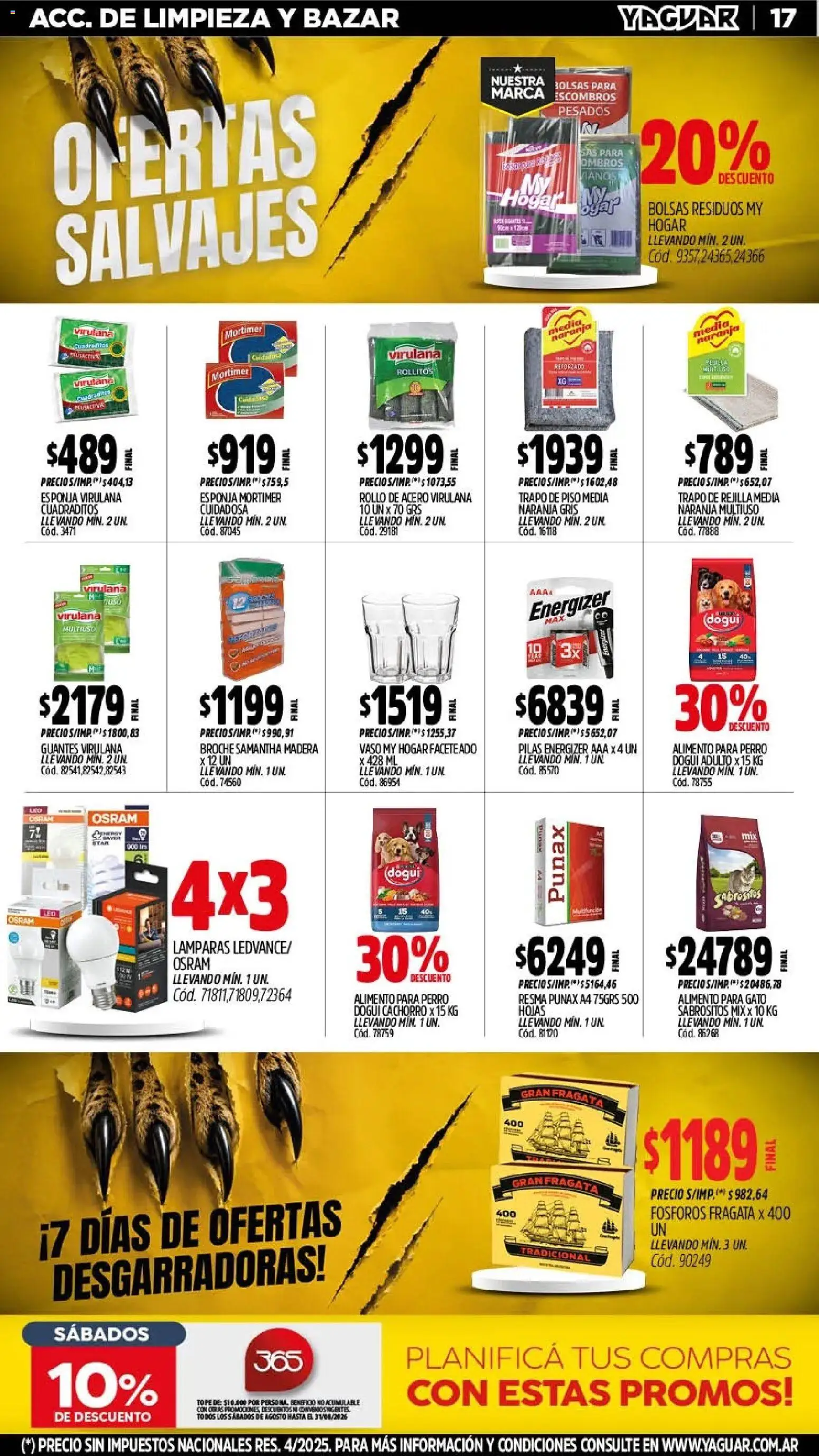 Yaguar - Oferta Semanal Córdoba │ válido desde el 03/08/2026 | Página: 18 | Productos: Trapo de piso, Pilas, Rejilla, Guantes