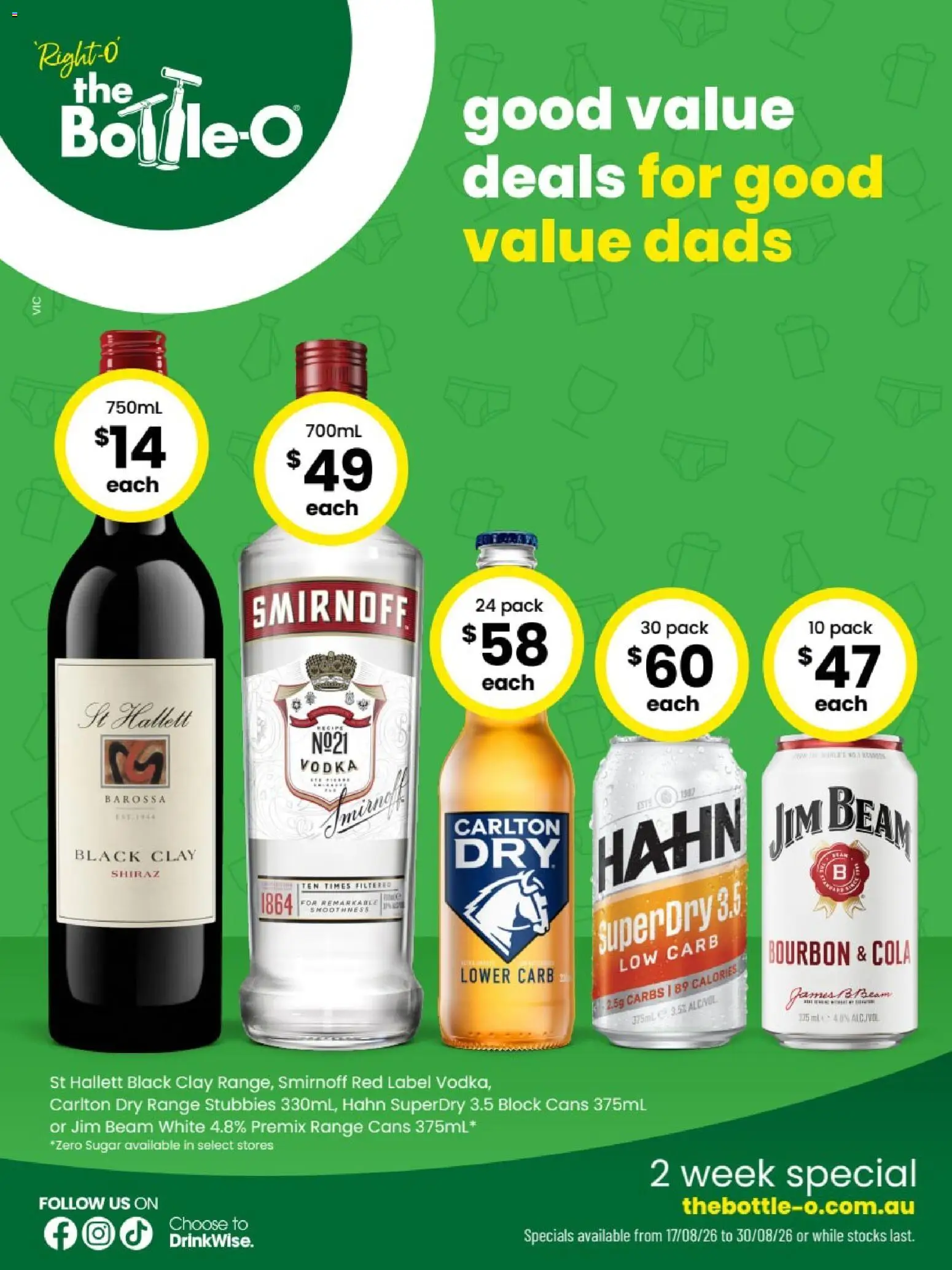 The Bottle-O catalogue - valid from 17/08/2026 | Page: 1 | Products: Jim Beam, Bourbon, Vodka, Sugar