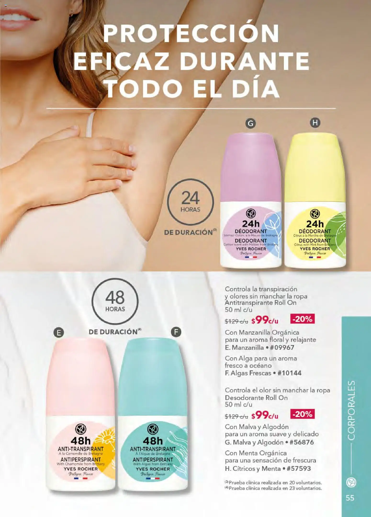 Nuevas ofertas de Yves Rocher válidas en toda la República Mexicana desde el 21.04.2026. ¡Encuentra las mejores ofertas en Yves Rocher campaña 6 2026! | Página: 55 | Productos: Desodorante, Antitranspirante, Algodón, Ropa