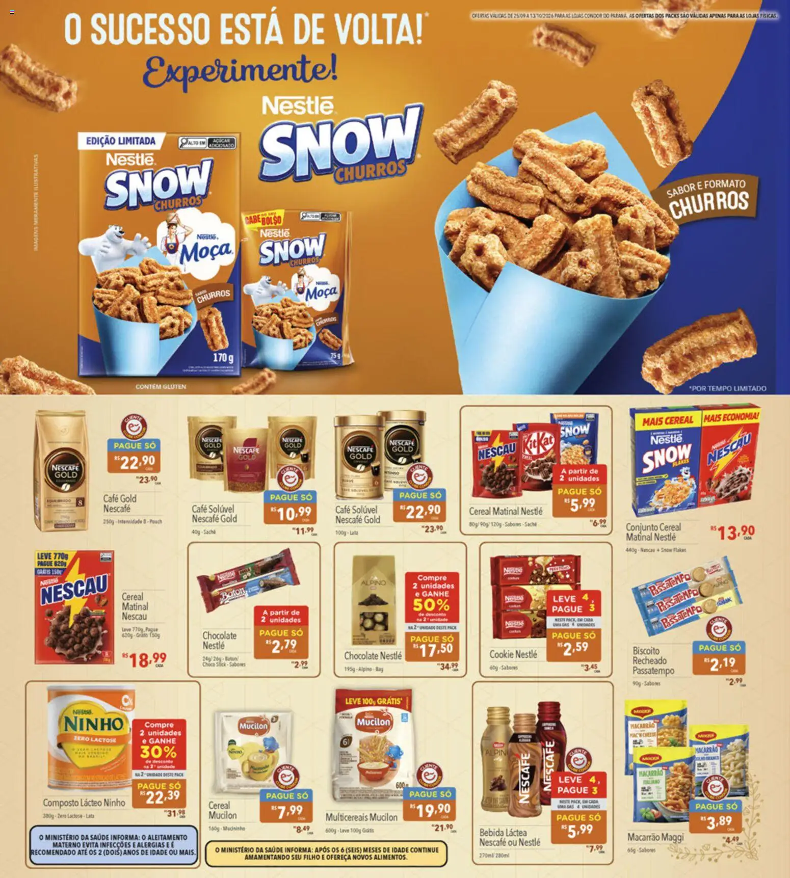 Supermercados Condor Folheto - válido de 25/09/2026 | Página: 10 | Produtos: Nescau, Café, Chocolate, Café solúvel