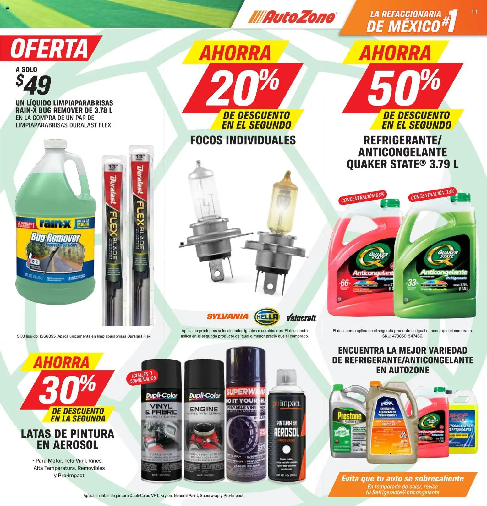 Nuevas ofertas de AutoZone válidas en toda la República Mexicana desde el 15.05.2026. ¡Encuentra las mejores ofertas en AutoZone catálogo! | Página: 11 | Productos: Pintura