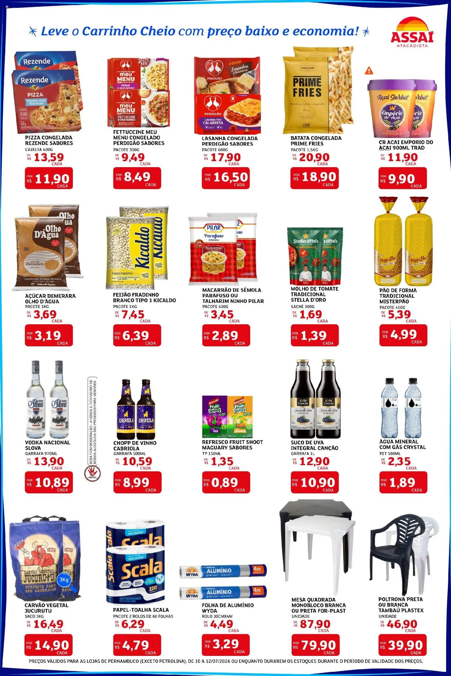 Assaí Atacadista Folheto - válido de 10/07/2026 | Página: 2 | Produtos: Pão de forma, Lasanha, Vodka, Água mineral