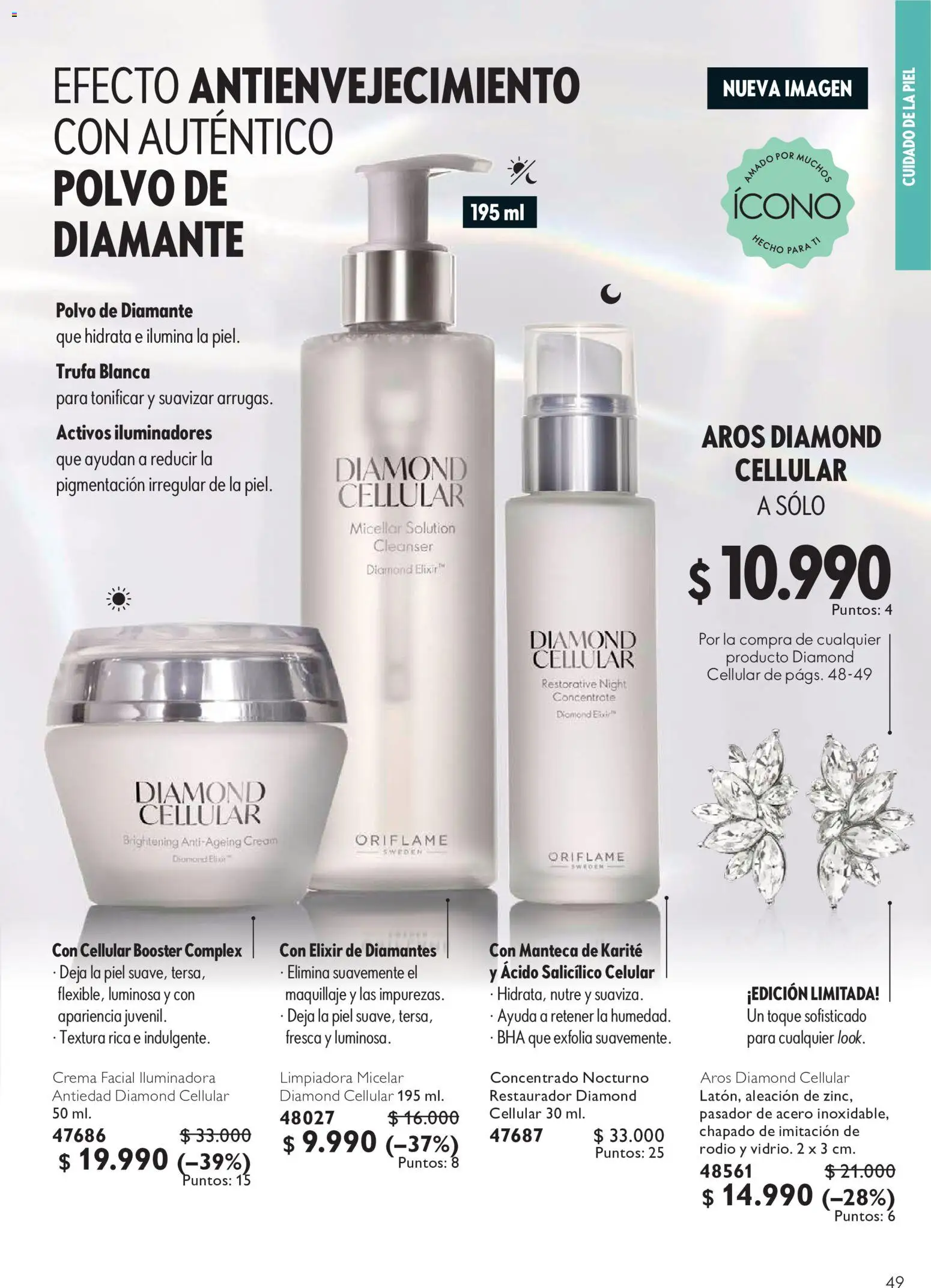 Oriflame Ofertas │ válido desde el 10.07.2026 | Página: 49 | Productos: Aros, Polvo, Pasador, Crema