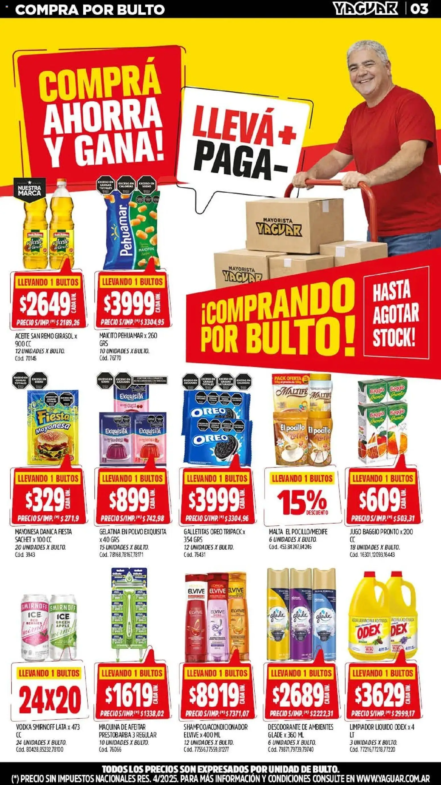 Yaguar - Oferta Semanal Chaco │ válido desde el 03/08/2026 | Página: 3 | Productos: Vodka, Polvo, Gelatina, Desodorante