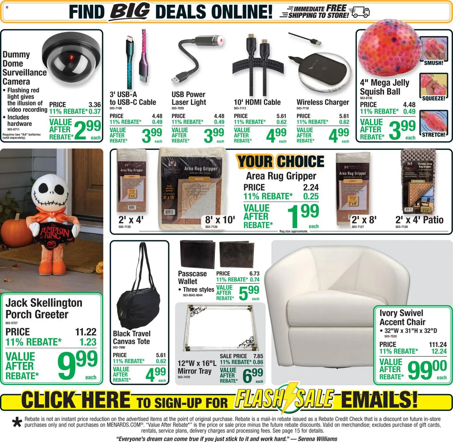 Menards Weekly Ad - valid from 10/01/2026 | Page: 2 | Products: Chair, Carpet, Accent Chair, AA batteries