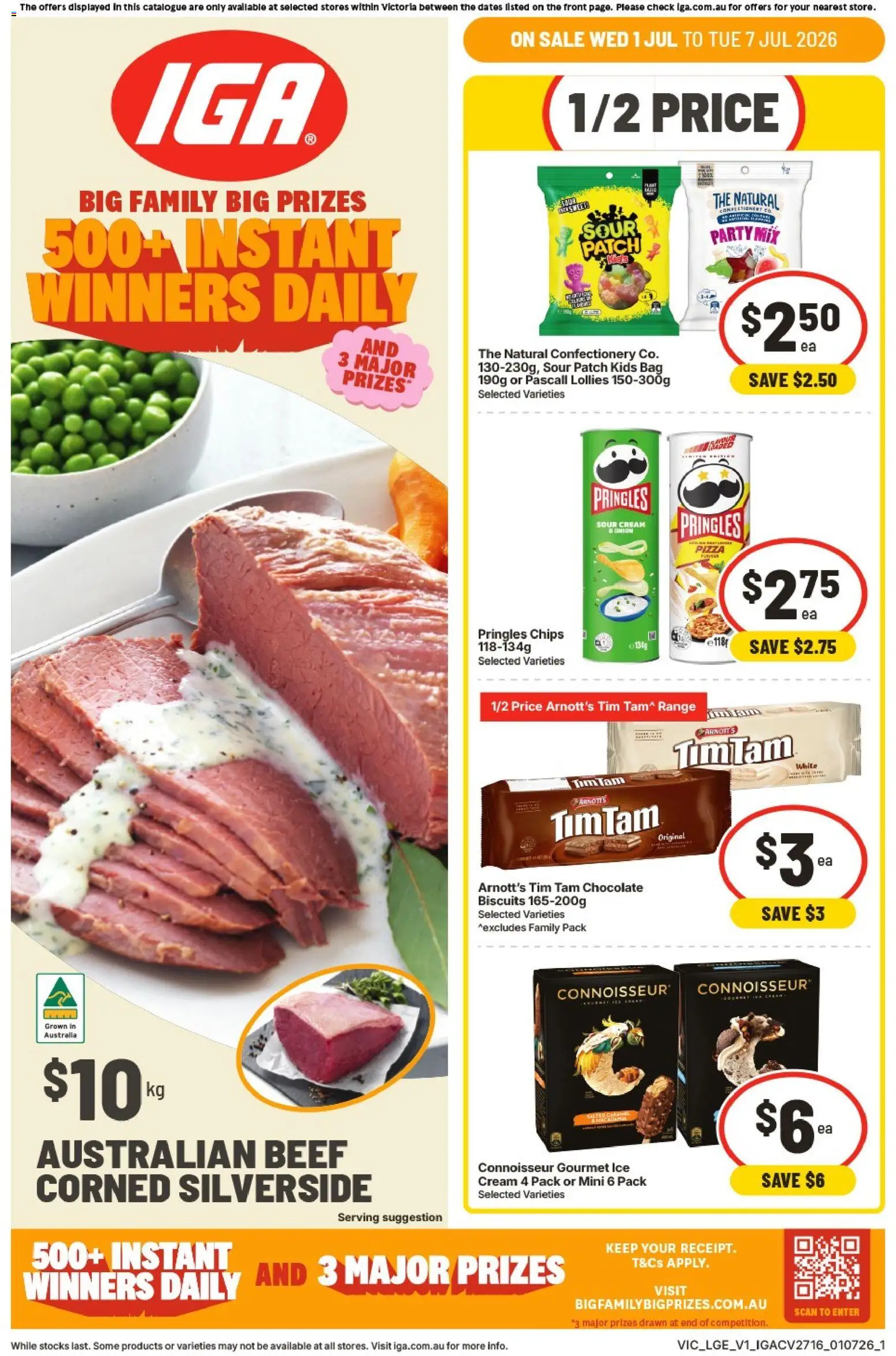 IGA catalogue - valid from 01/07/2026 | Page: 1 | Products: Sour cream, Beef, Cream, Ice cream