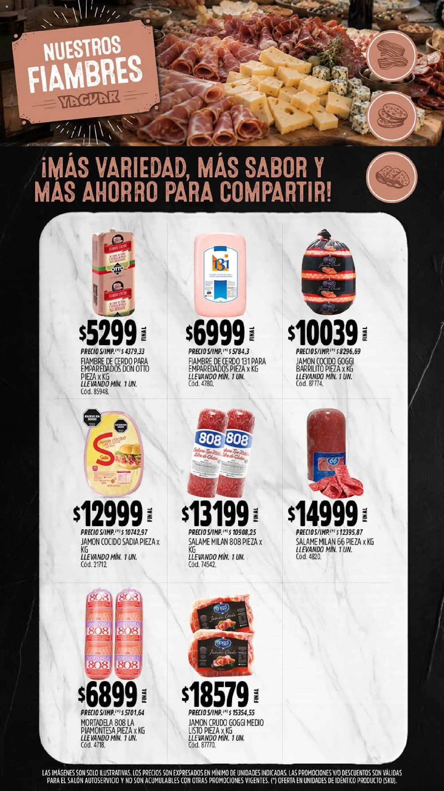 Yaguar - Oferta Semanal Misiones │ válido desde el 14/09/2026 | Página: 9 | Productos: Jamón cocido, Jamón crudo, Jamón, Salame