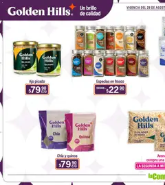 Vista previa de La Comer folleto Golden Hills, nuevo folleto de la tienda, válido en México a partir del 28/08/2026 | Página: 6 | Productos: Sal, Avena, Frasco, Quinoa