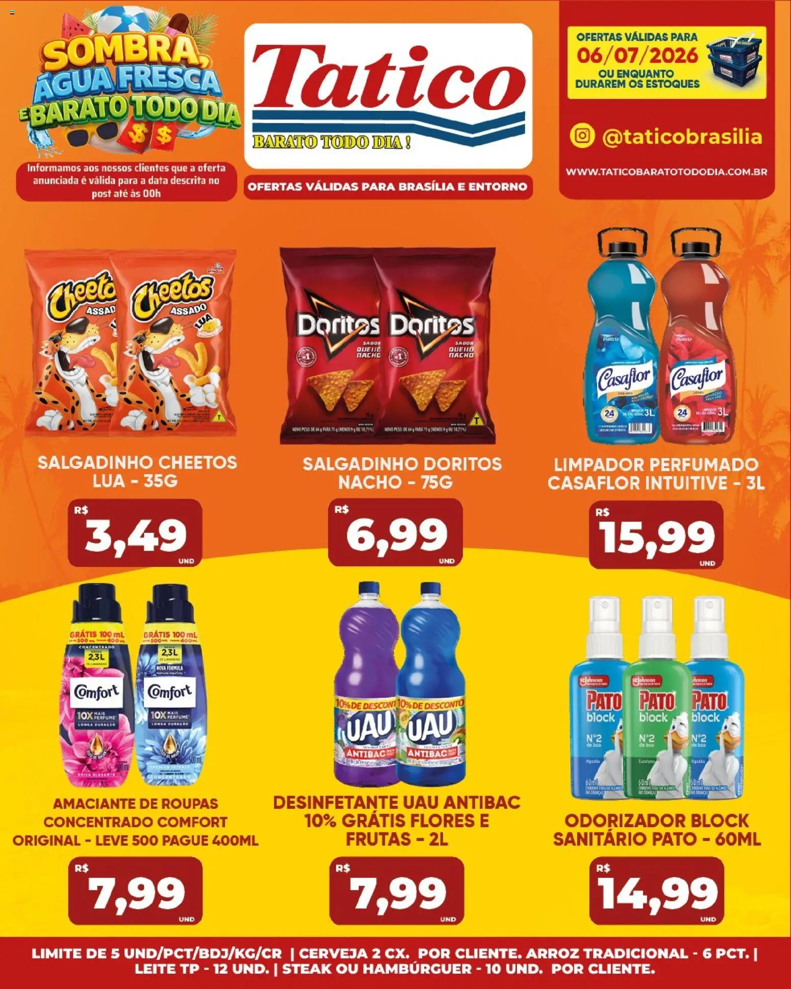 Tatico Folheto - válido de 06/07/2026 | Página: 17 | Produtos: Perfume, Arroz, Roupas, Desinfetante