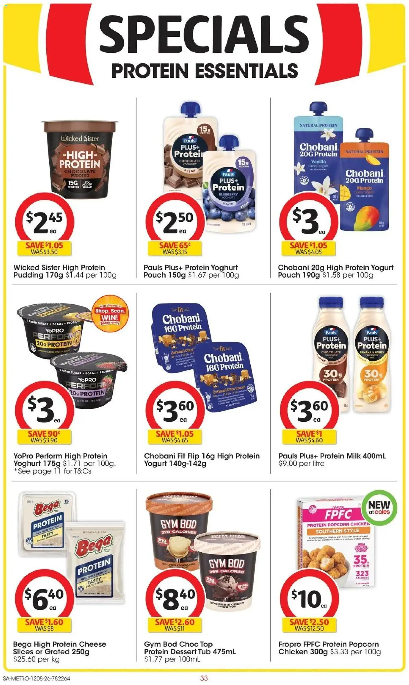 Coles catalogue - valid from 12/08/2026 | Page: 33 | Products: Yogurt, Popcorn, Greek yogurt, Grated cheese