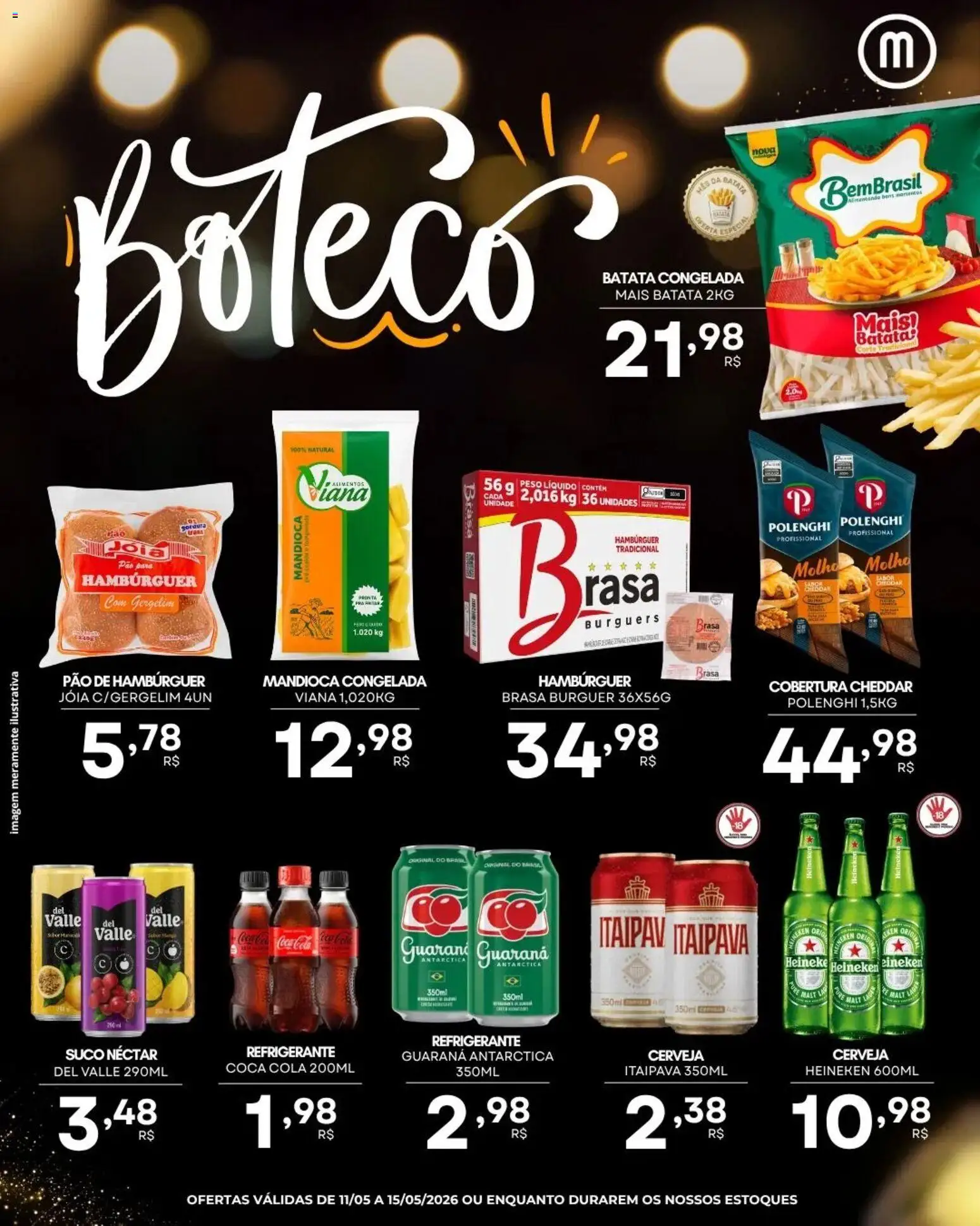 Mercadão Atacadista Folheto - válido de 11.05.2026 | Página: 4 | Produtos: Guaraná, Pão, Cerveja, Hambúrguer