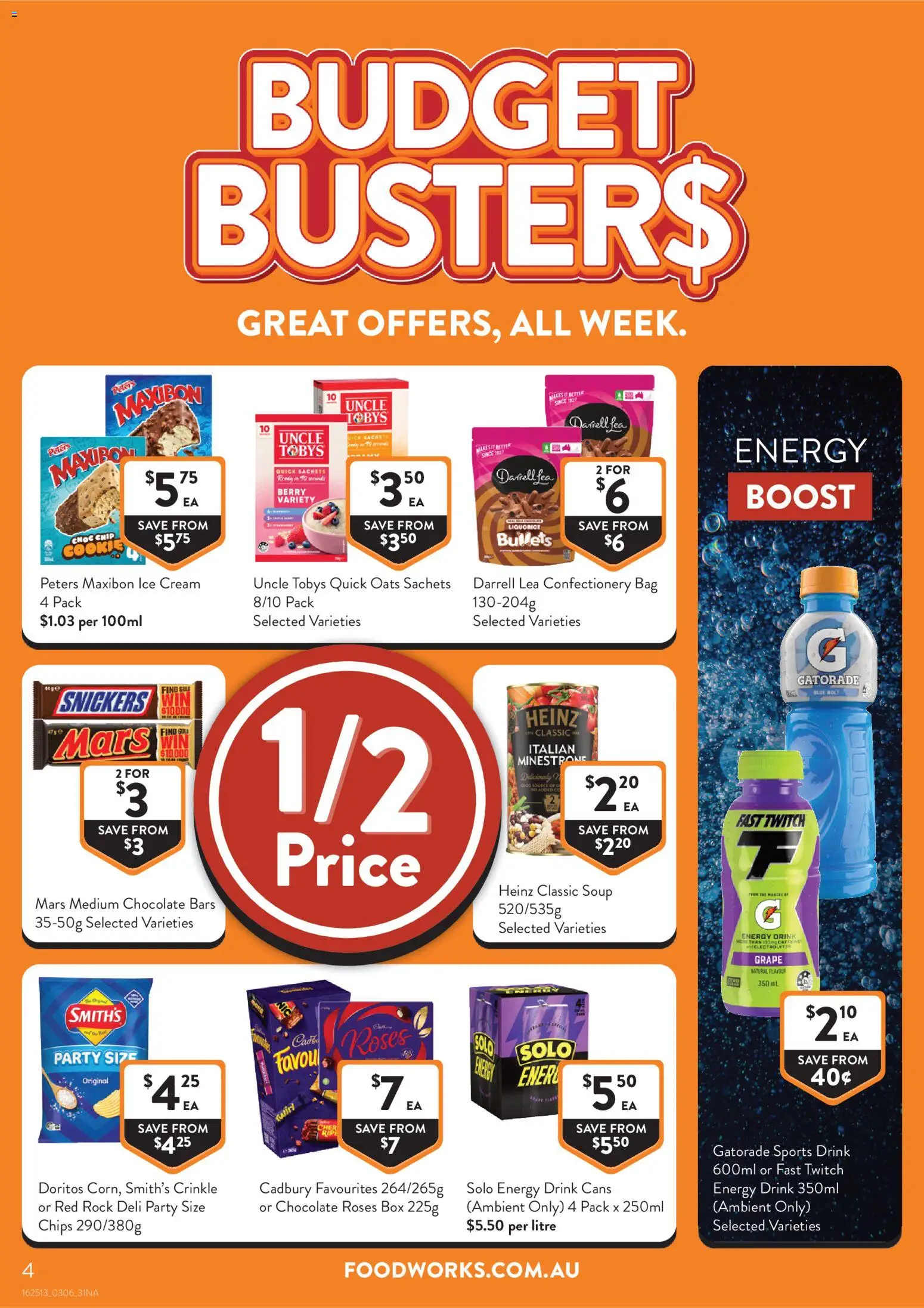 Foodworks catalogue - valid from 03.06.2026 | Page: 4 | Products: Box, Energy drink, Soup, Pc