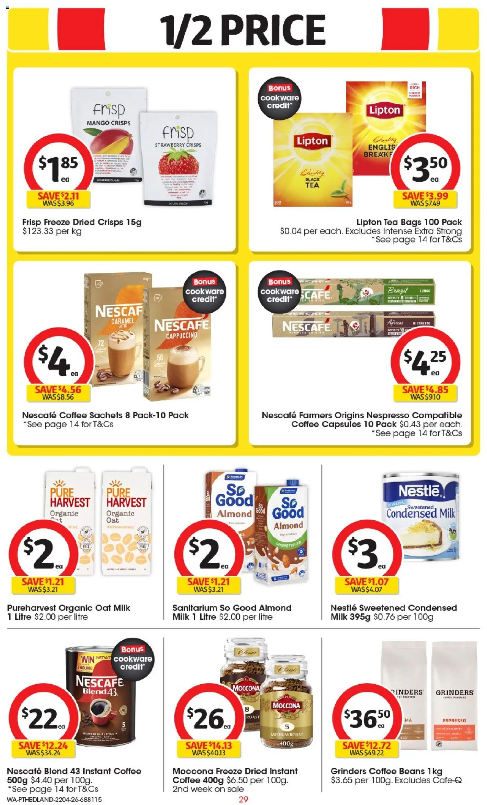 Coles catalogue - valid from 22.04.2026 | Page: 29 | Products: Milk, Tea, Mango, Moccona