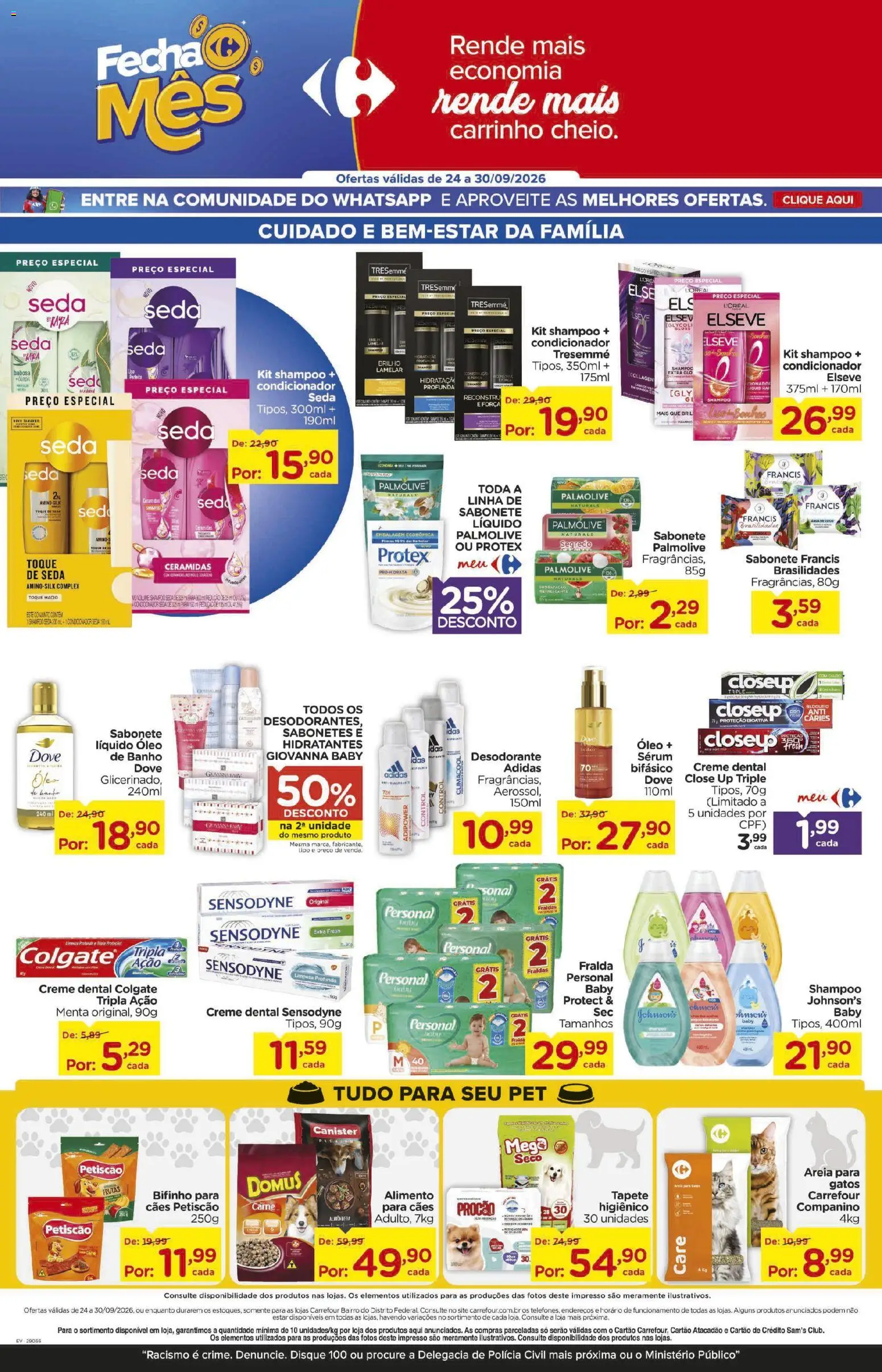 Carrefour Bairro Folheto - válido de 24/09/2026 | Página: 8 | Produtos: Frutas, Shampoo, Desodorante, Óleo