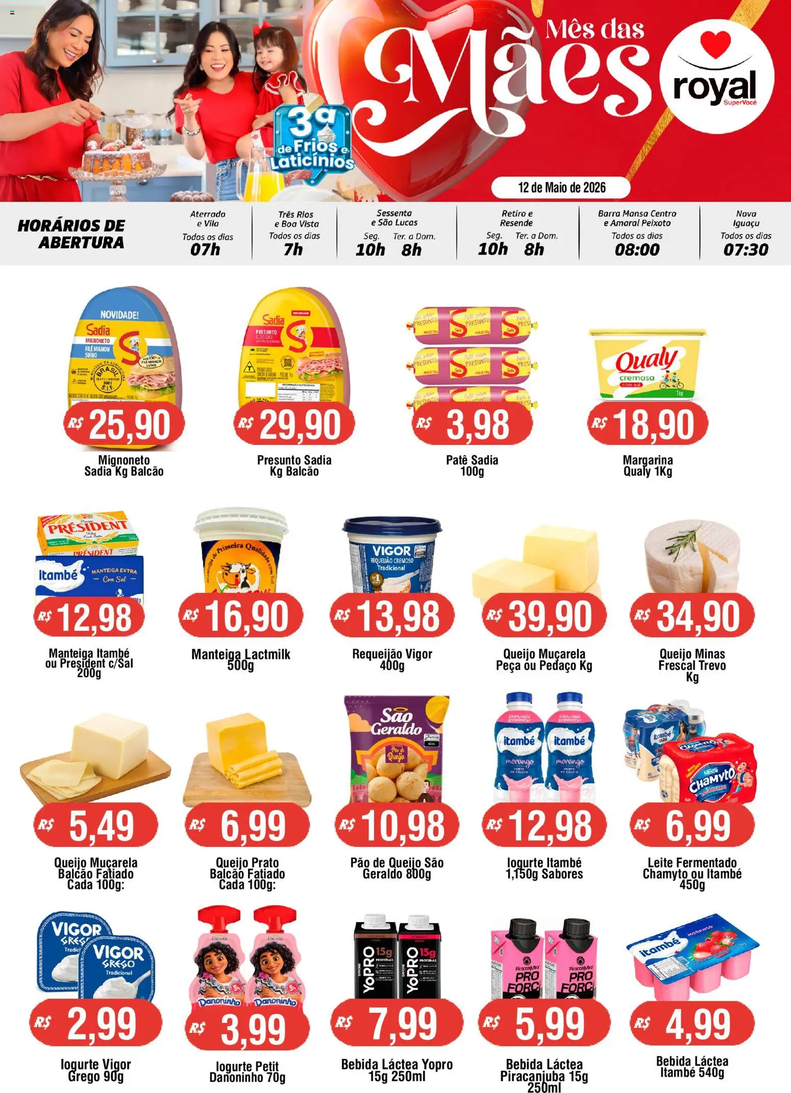 Royal Supermercados Folheto - válido de 12.05.2026 | Página: 1 | Produtos: Filé mignon, Queijo, Requeijão, Leite fermentado