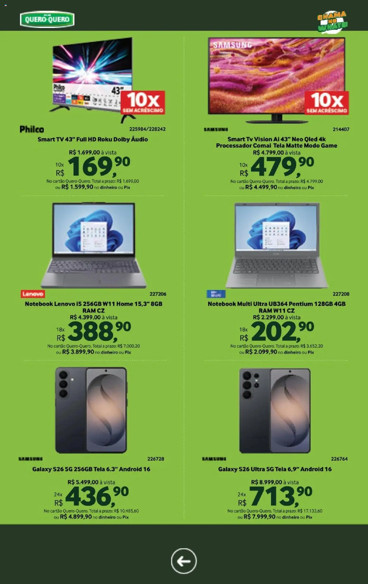 Lojas Quero-Quero Folheto - válido de 29/07/2026 | Página: 9 | Produtos: smart TV, Tela, Tv, Áudio