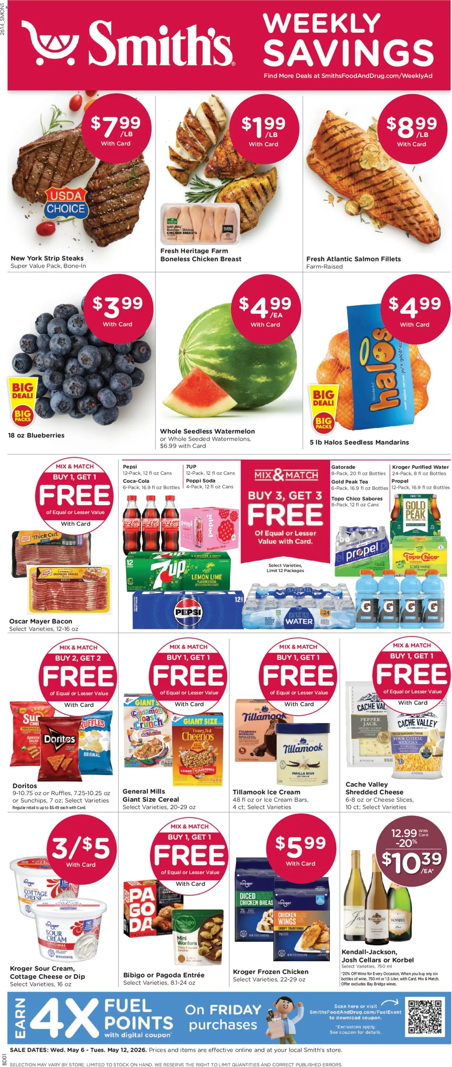 Smith's Weekly Ad - valid from 06.05.2026 | Page: 1 | Products: Ice cream, Pepper, Lime, Blueberries