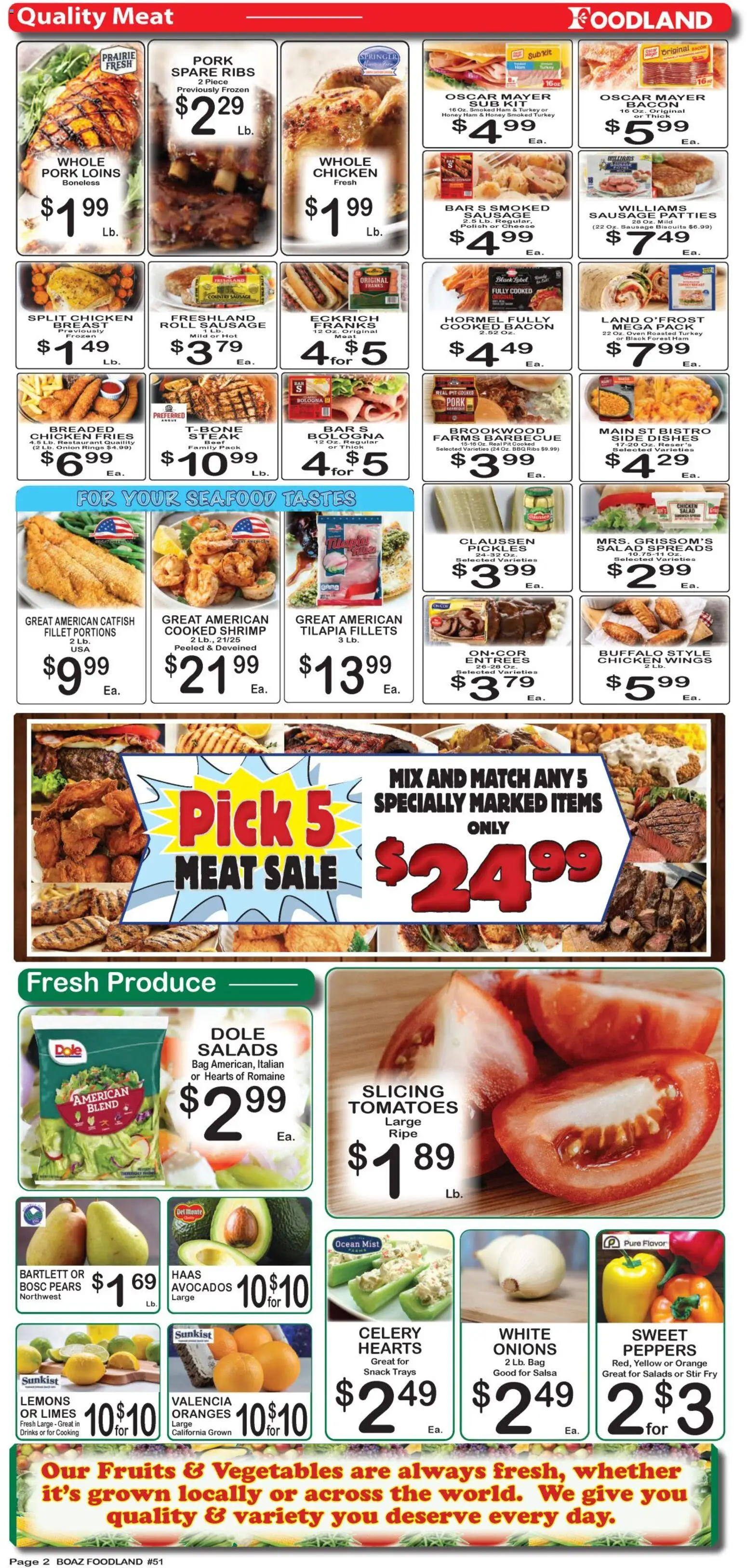 Foodland Weekly Ad - valid from 09/29/2026 | Page: 2 | Products: Chicken, Bacon, Bag, Steak