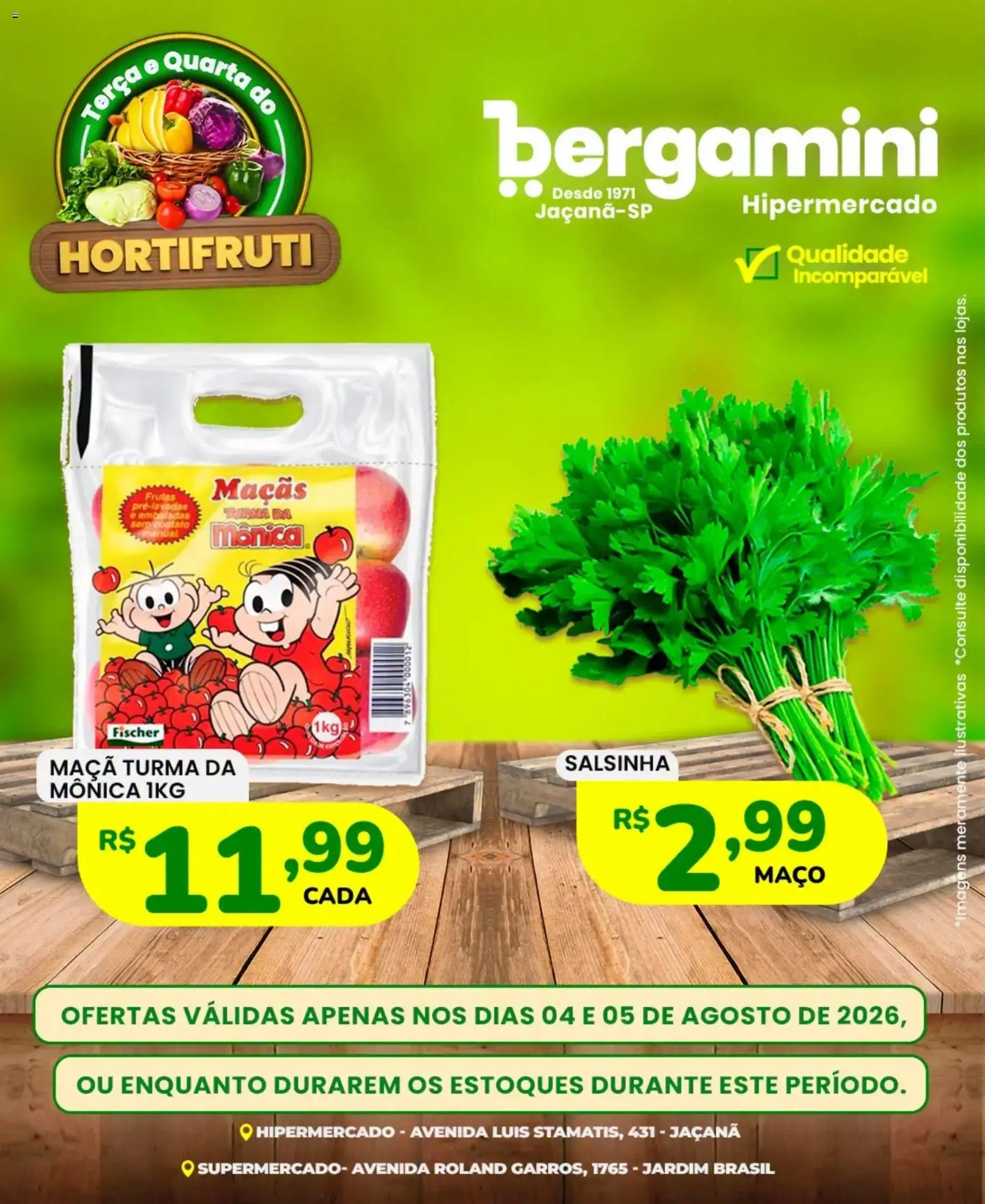 Supermercado Bergamini Folheto - válido de 04/08/2026 | Página: 8 | Produtos: Frutas, Maçãs