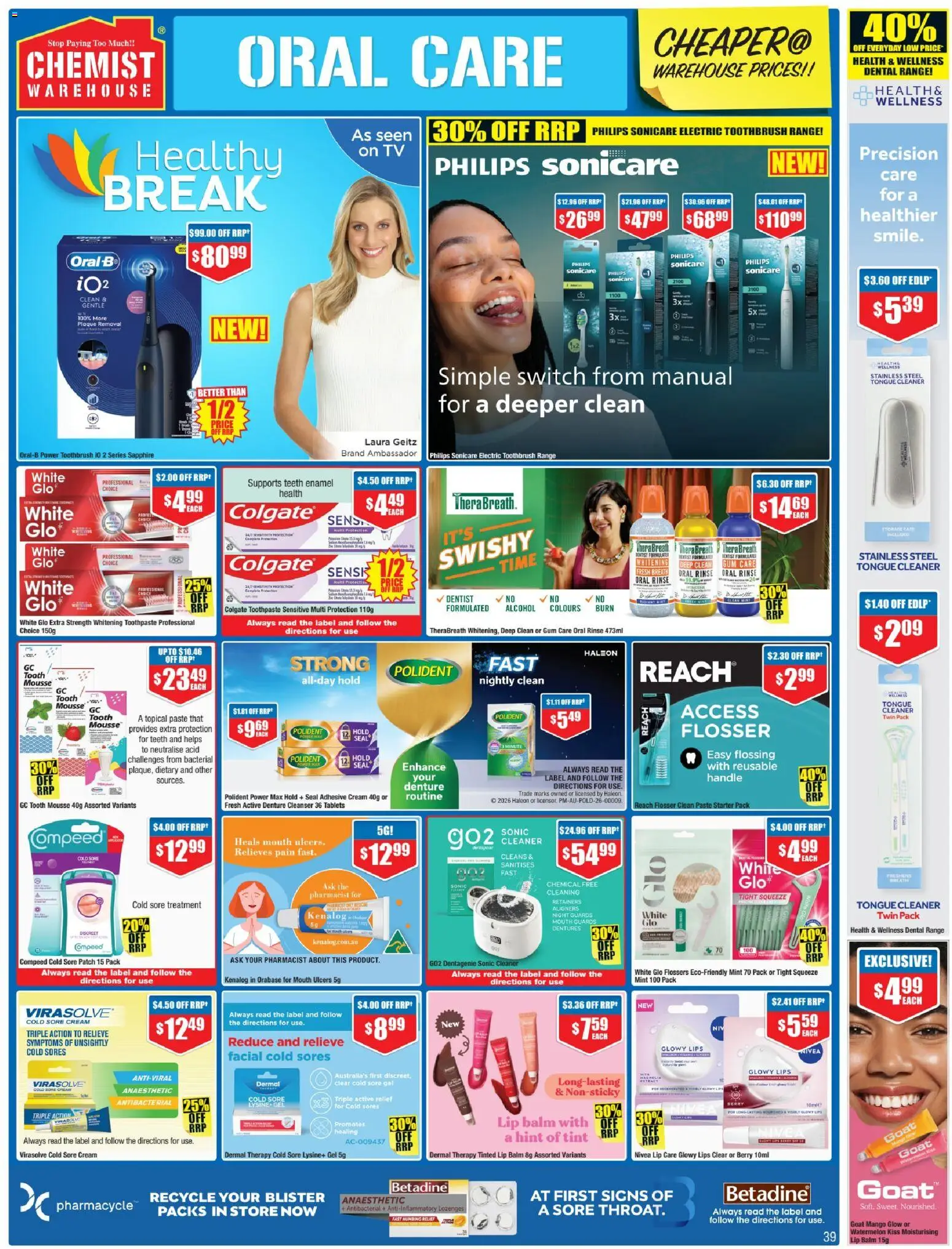 Chemist Warehouse catalogue - valid from 28.05.2026 | Page: 39 | Products: Cleaner, Toothpaste, Treatment, Electric toothbrush