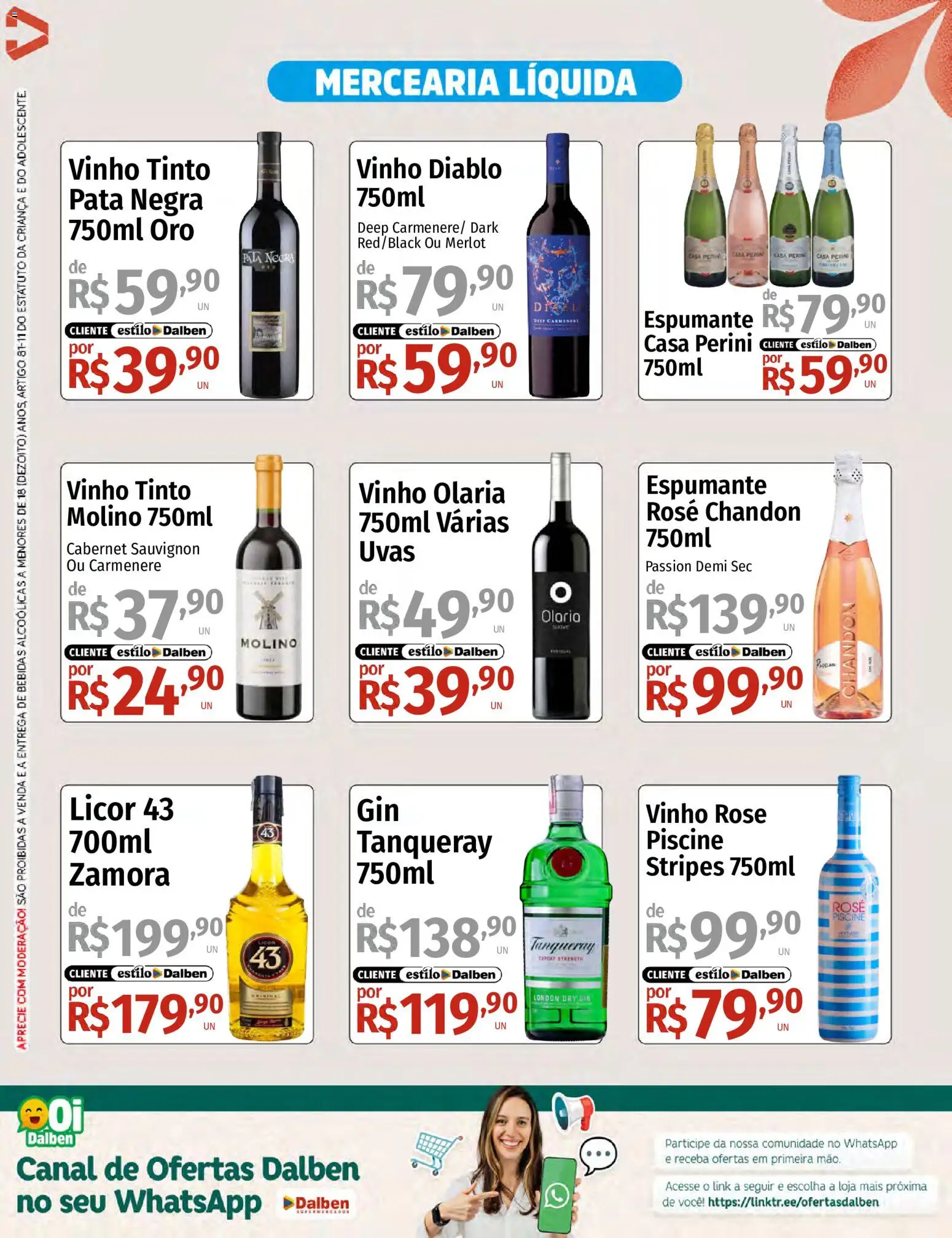Supermercado Dalben Folheto - válido de 04.05.2026 | Página: 6 | Produtos: Espumante, Licor, Vinho, Uvas