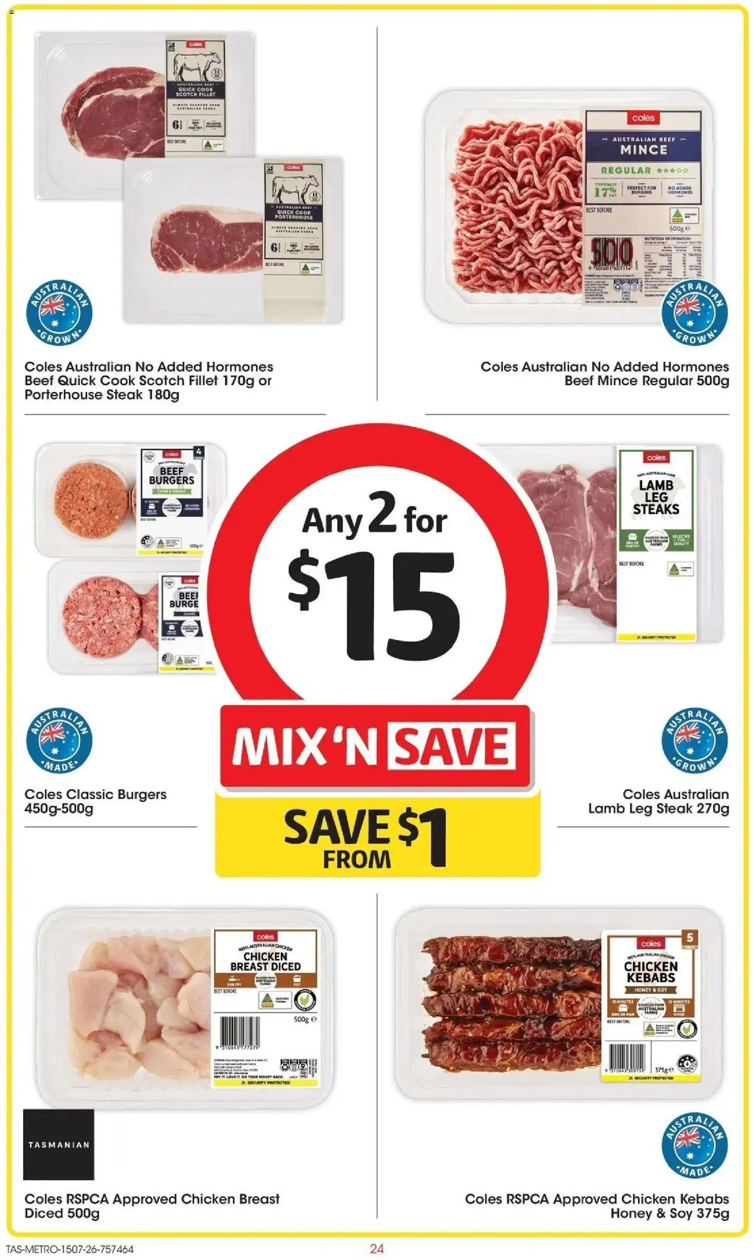 Coles catalogue - valid from 15/07/2026 | Page: 24 | Products: Lamb, Beef, Steak, Scotch