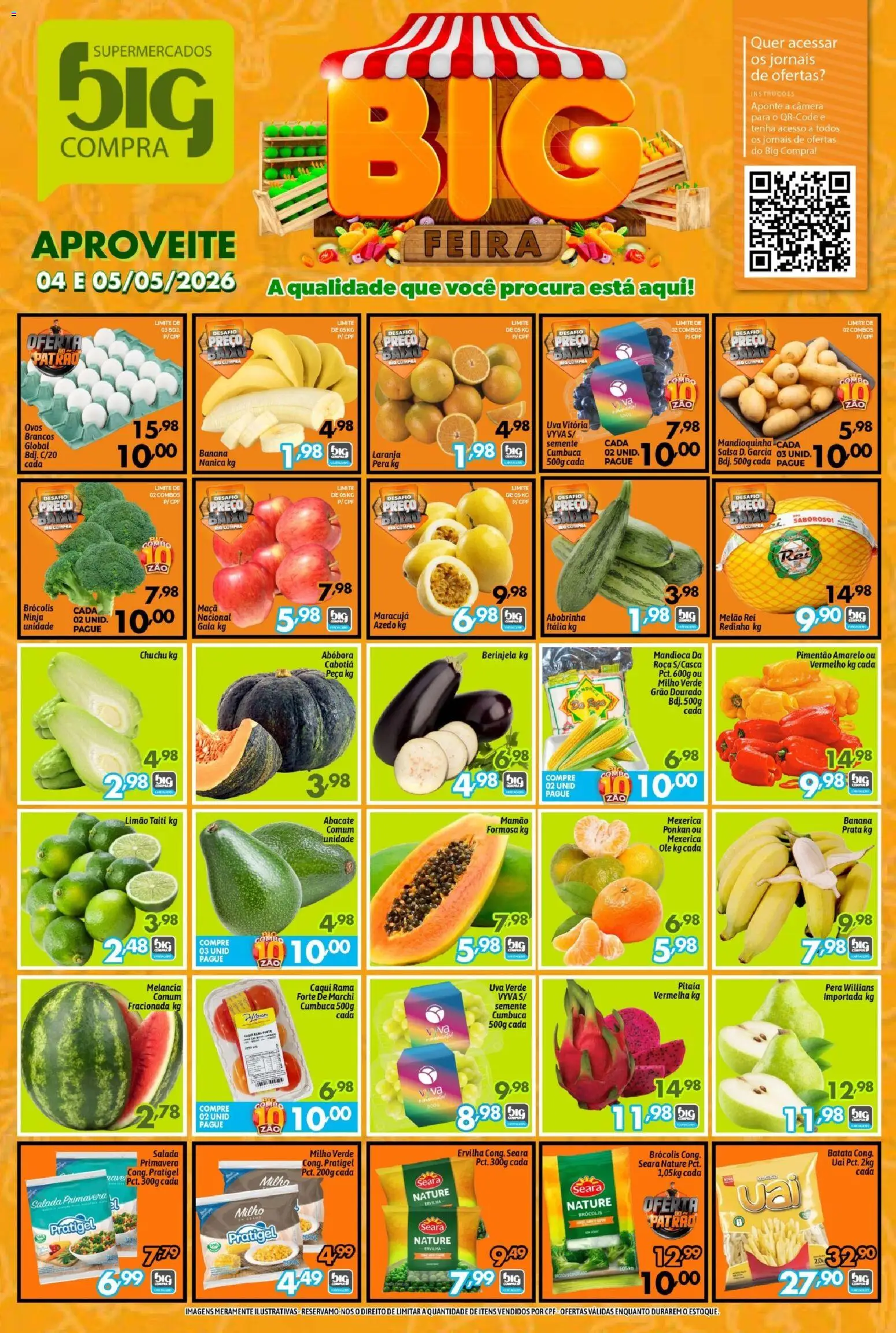 Big Compra Folheto - válido de 04.05.2026 | Página: 1 | Produtos: Mexerica, Abobrinha, Milho verde, Batata