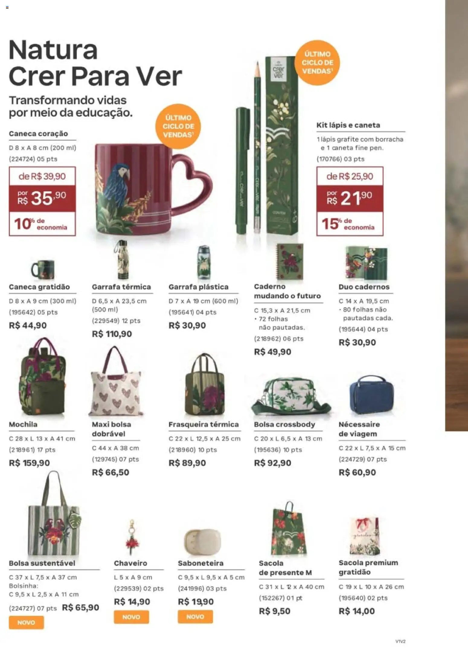 Natura Folheto - válido de 12/10/2026 | Página: 200 | Produtos: Necessaire, Sacola, Caderno, Bolsa