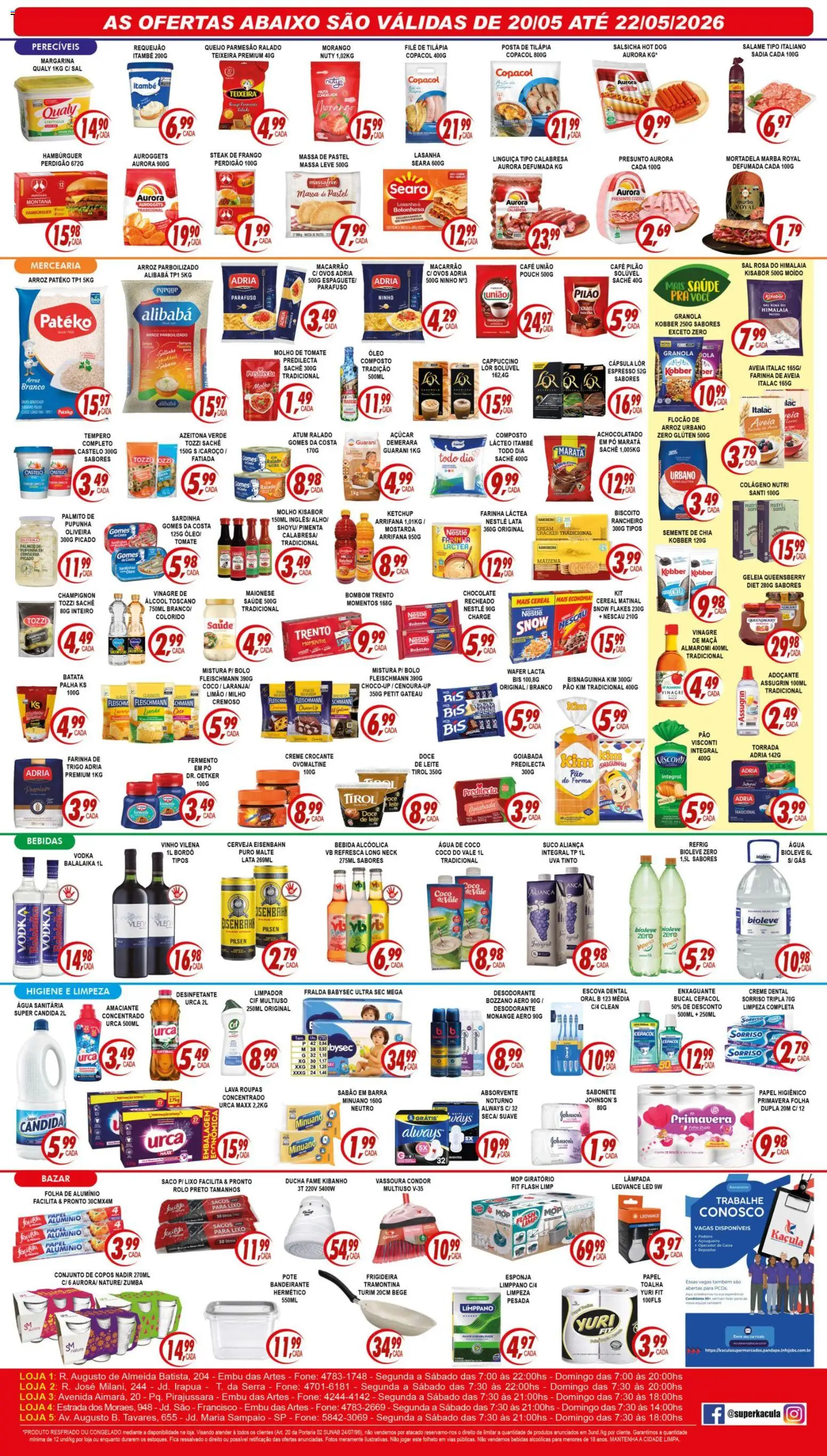Kaçula Folheto - válido de 20.05.2026 | Página: 2 | Produtos: Farinha láctea, Chocolate, Geleia, Vassoura