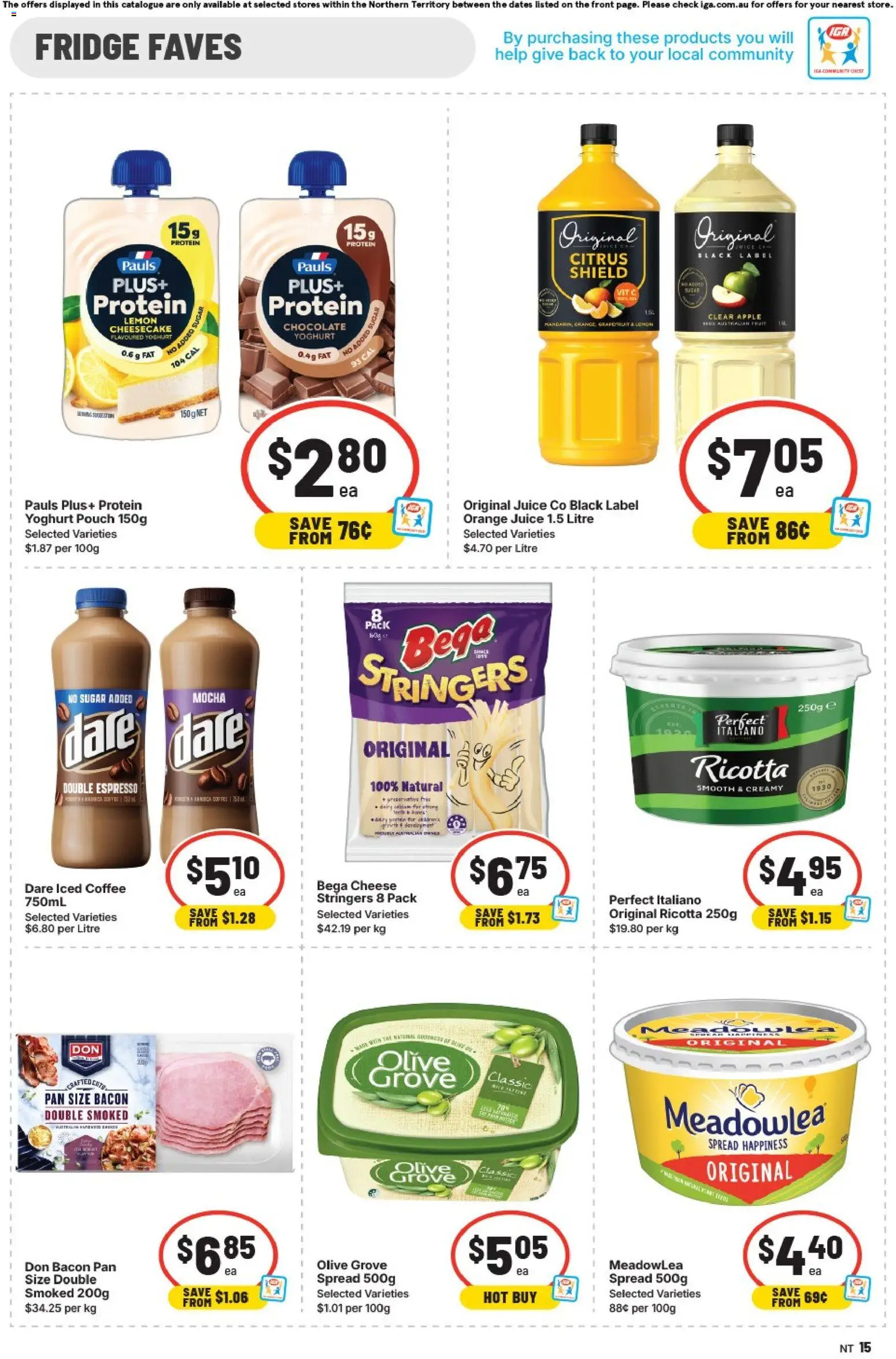 IGA catalogue - valid from 17.06.2026 | Page: 11 | Products: Bacon, Yoghurt, Sugar, Fridge