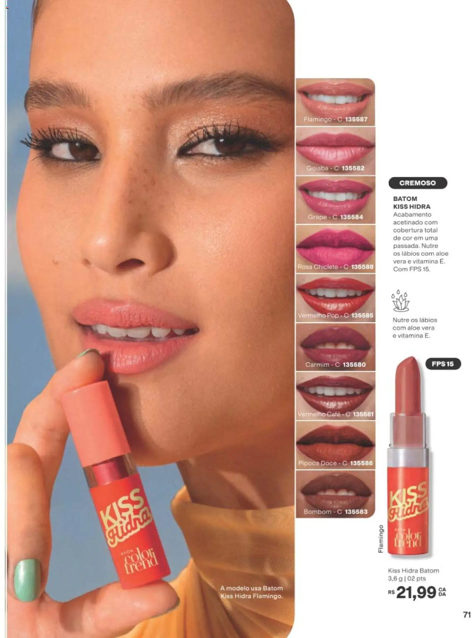 Avon Folheto - válido de 01/09/2026 | Página: 71 | Produtos: Batom, Aloe Vera, Café, Bombom